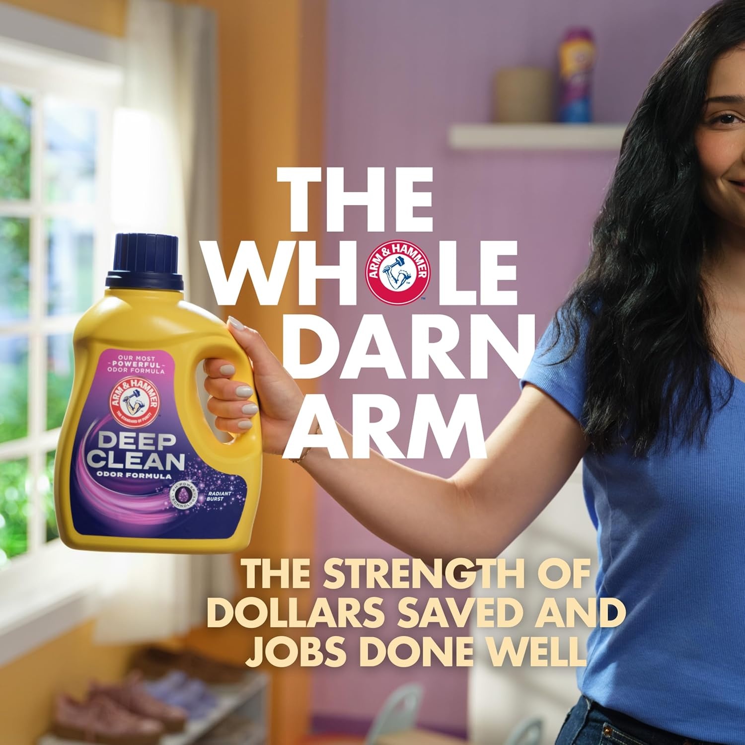 image:imageARM amp HAMMER Deep Clean Odor Formula Laundry Detergent Power Paks 21 ctRadiant Burst
