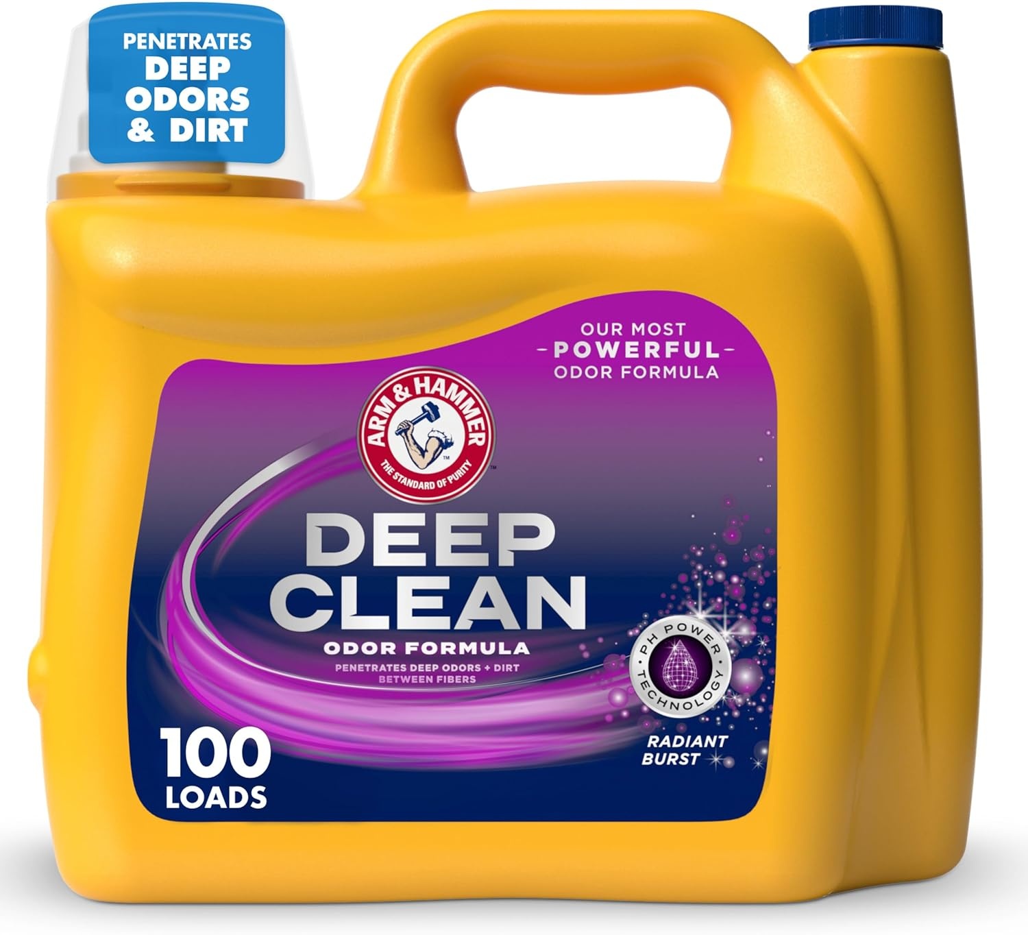 image:imageARM amp HAMMER Deep Clean Odor Formula Liquid Laundry Detergent 102 fl oz 68 LoadsRadiant Burst