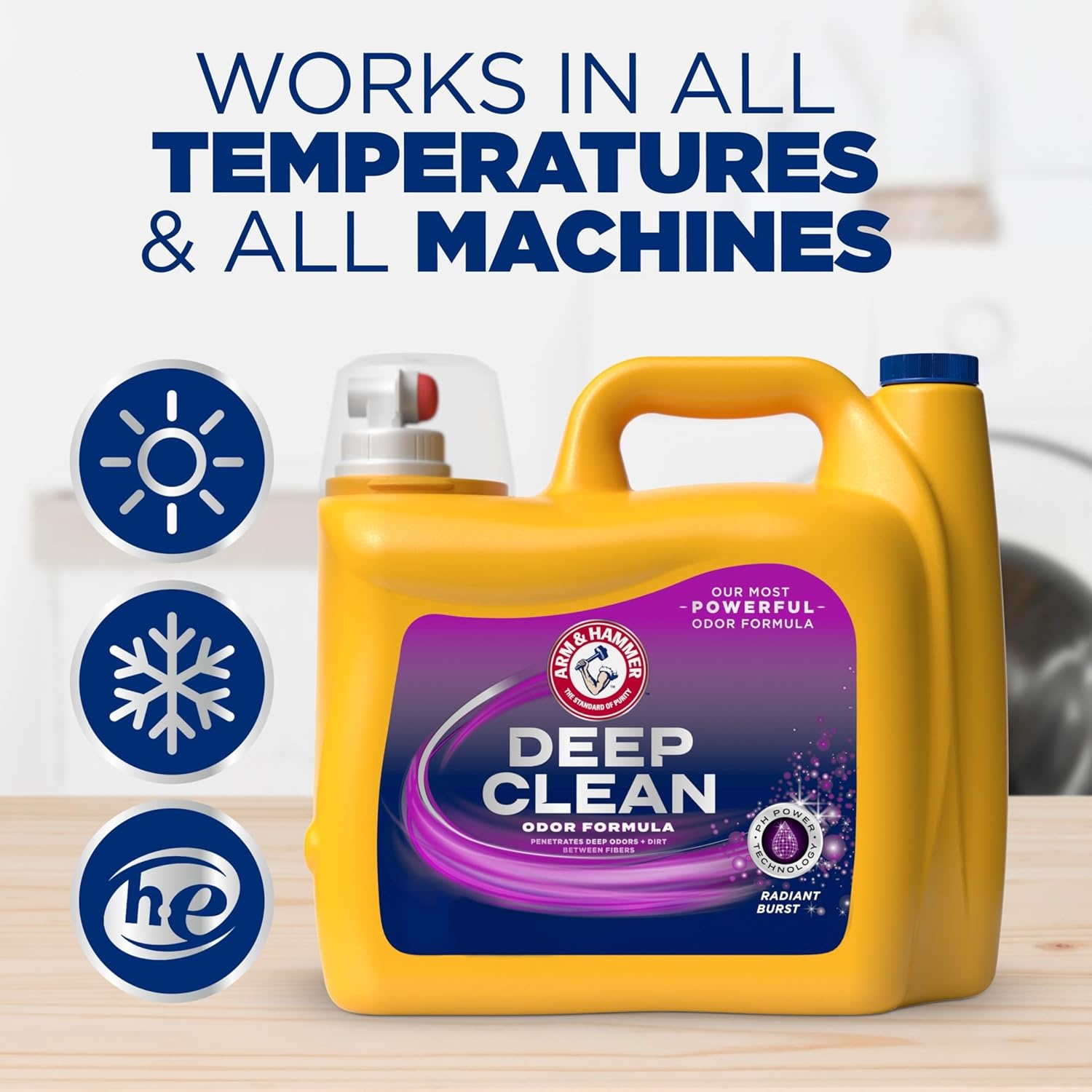 image:imageARM amp HAMMER Deep Clean Odor Formula Liquid Laundry Detergent 102 fl oz 68 LoadsRadiant Burst