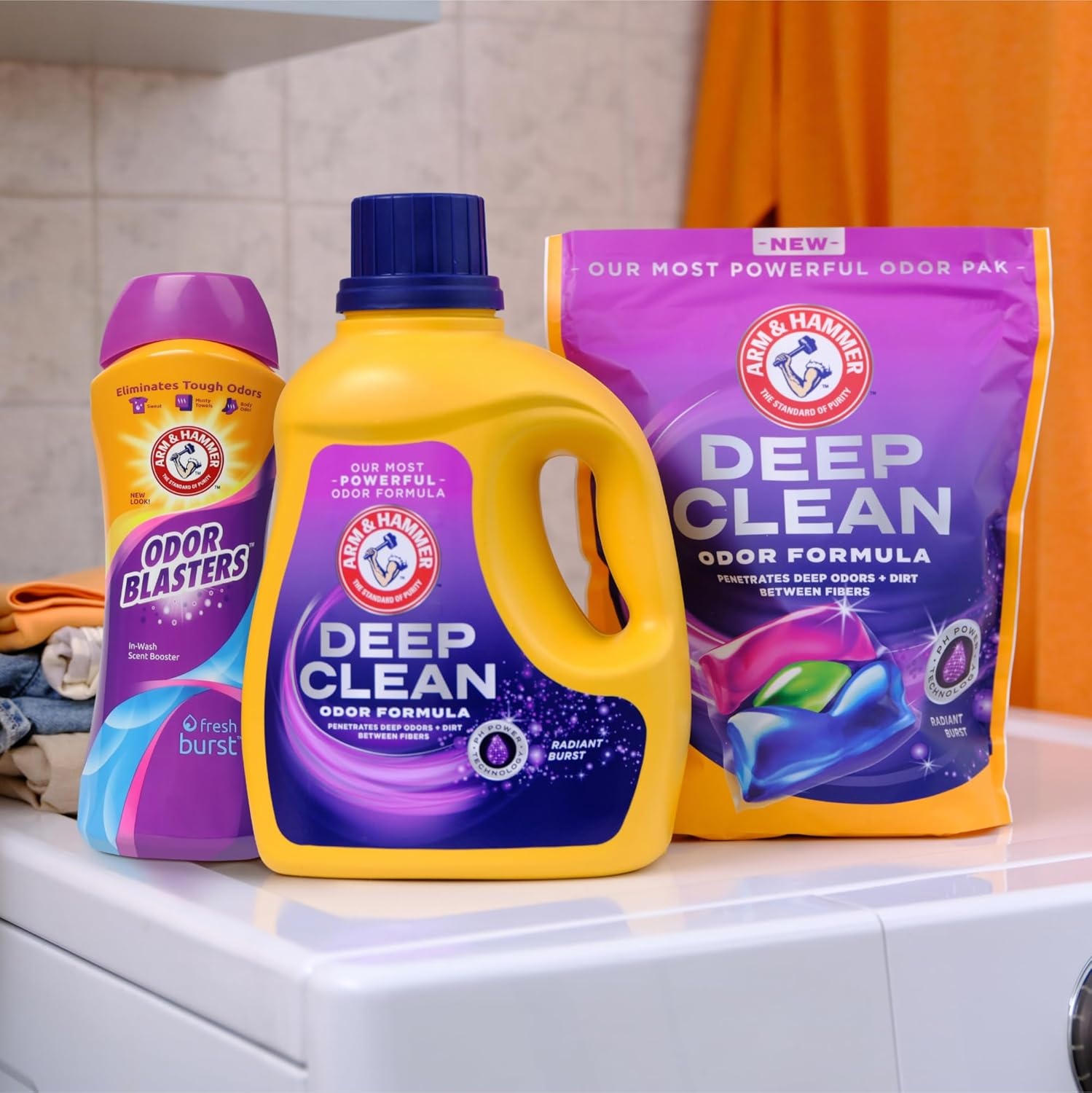 image:imageARM amp HAMMER Deep Clean Odor Formula Liquid Laundry Detergent 102 fl oz 68 LoadsRadiant Burst