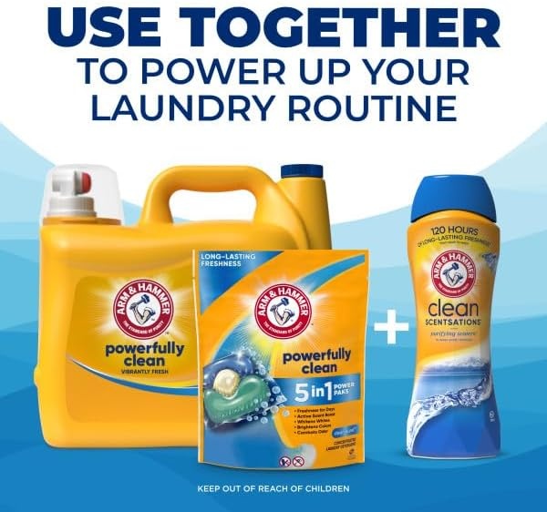 image:imageARM amp HAMMER Liquid Laundry Detergent Clean Burst Fresh 200 fl oz 200 Loads HE Laundry Detergent LiquidClean Burst