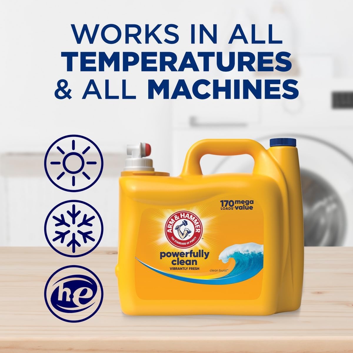 image:imageARM amp HAMMER Liquid Laundry Detergent Clean Burst Fresh 200 fl oz 200 Loads HE Laundry Detergent LiquidClean Burst
