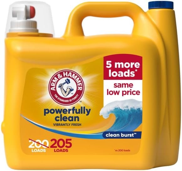 image:imageARM amp HAMMER Liquid Laundry Detergent Clean Burst Fresh 200 fl oz 200 Loads HE Laundry Detergent LiquidClean Burst