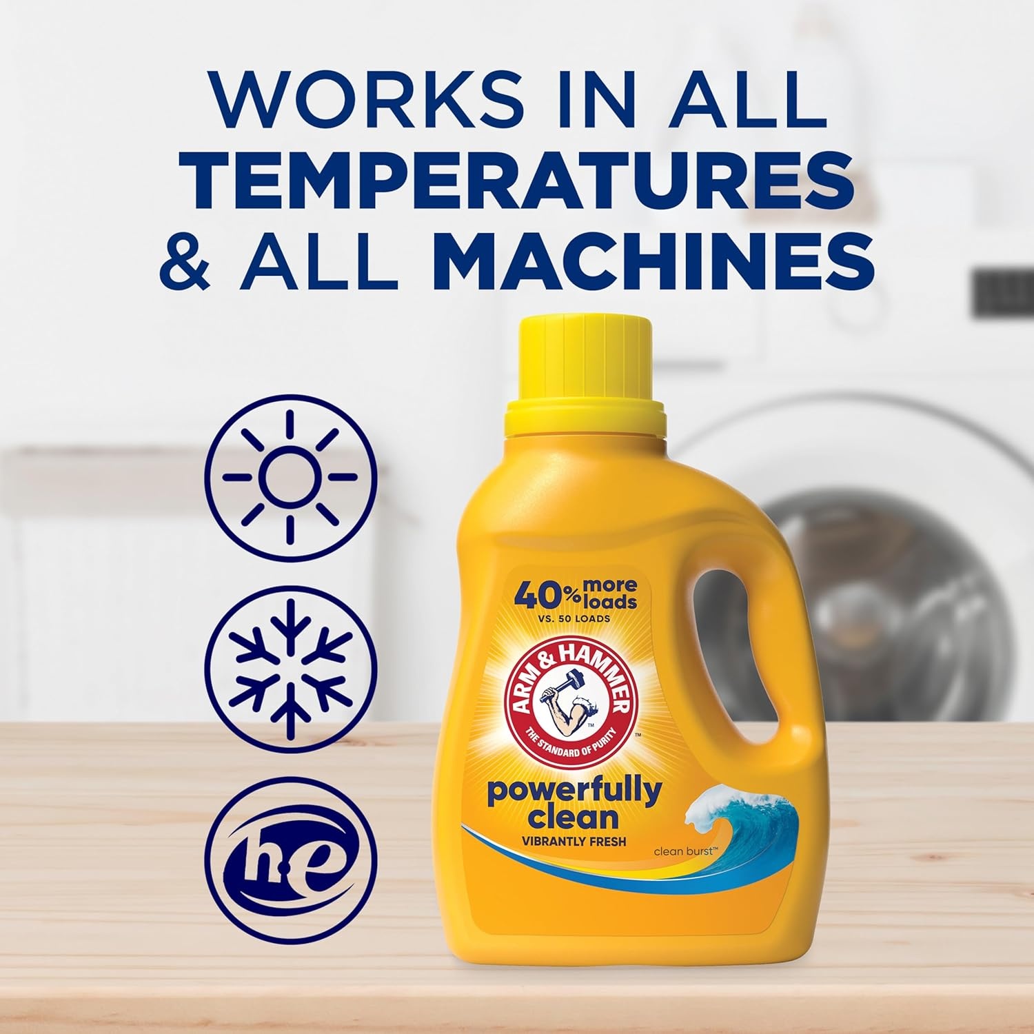 image:imageARM amp HAMMER Liquid Laundry Detergent Clean Burst Fresh 200 fl oz 200 Loads HE Laundry Detergent LiquidClean Burst
