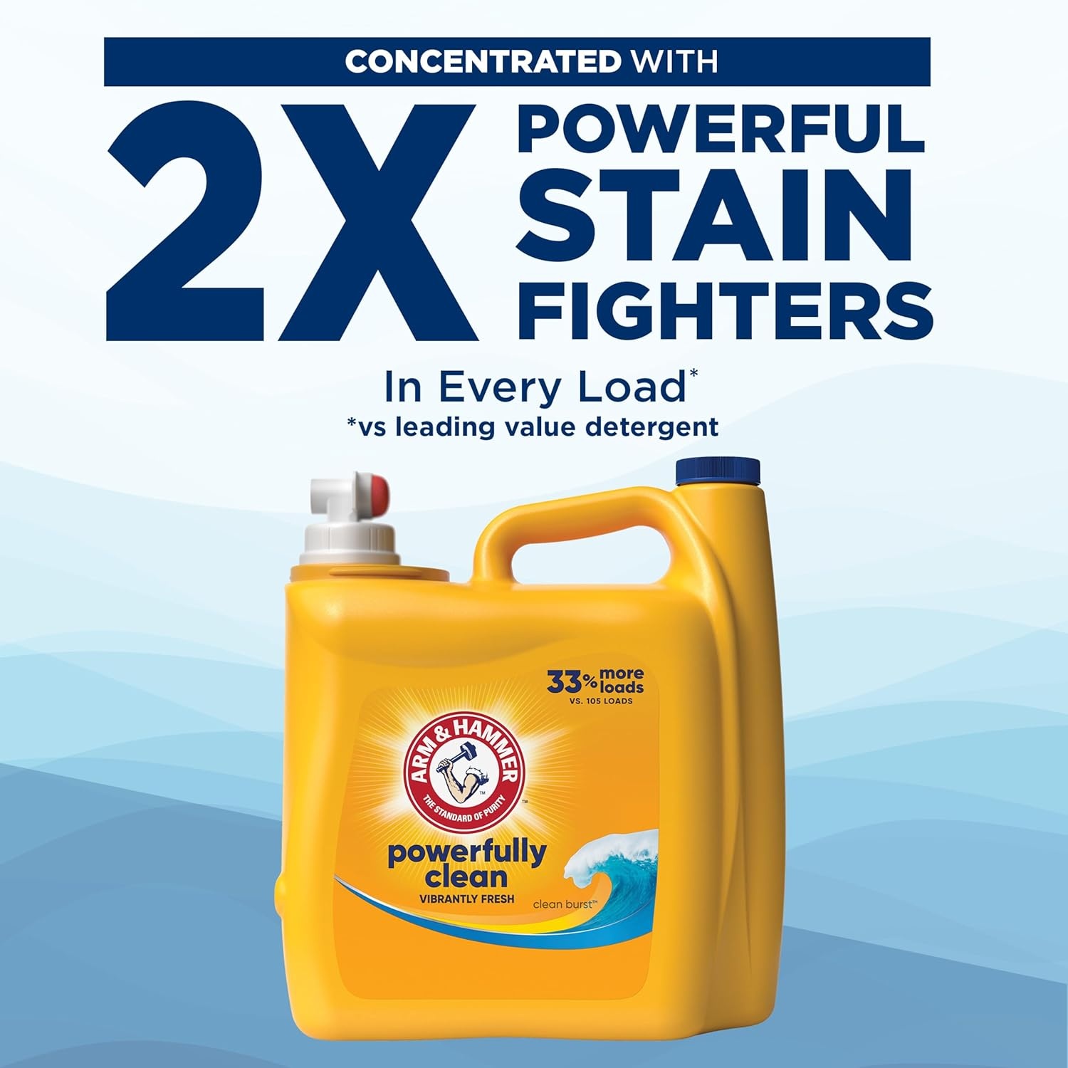 image:imageARM amp HAMMER Liquid Laundry Detergent Clean Burst Fresh 200 fl oz 200 Loads HE Laundry Detergent LiquidClean Burst