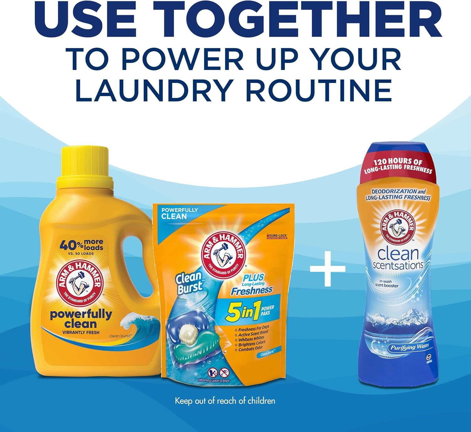 image:imageARM amp HAMMER Liquid Laundry Detergent Clean Burst Fresh 200 fl oz 200 Loads HE Laundry Detergent LiquidClean Burst