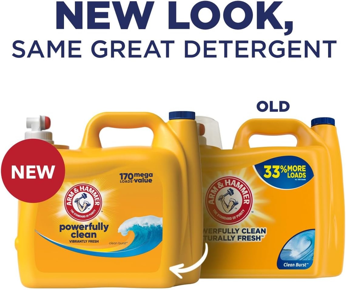 image:imageARM amp HAMMER Liquid Laundry Detergent Clean Burst Fresh 200 fl oz 200 Loads HE Laundry Detergent LiquidClean Burst