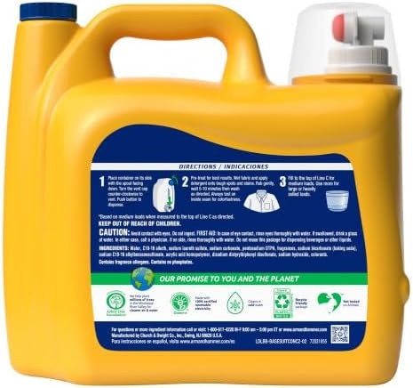 image:imageARM amp HAMMER Liquid Laundry Detergent Clean Burst Fresh 200 fl oz 200 Loads HE Laundry Detergent LiquidClean Burst Fresh