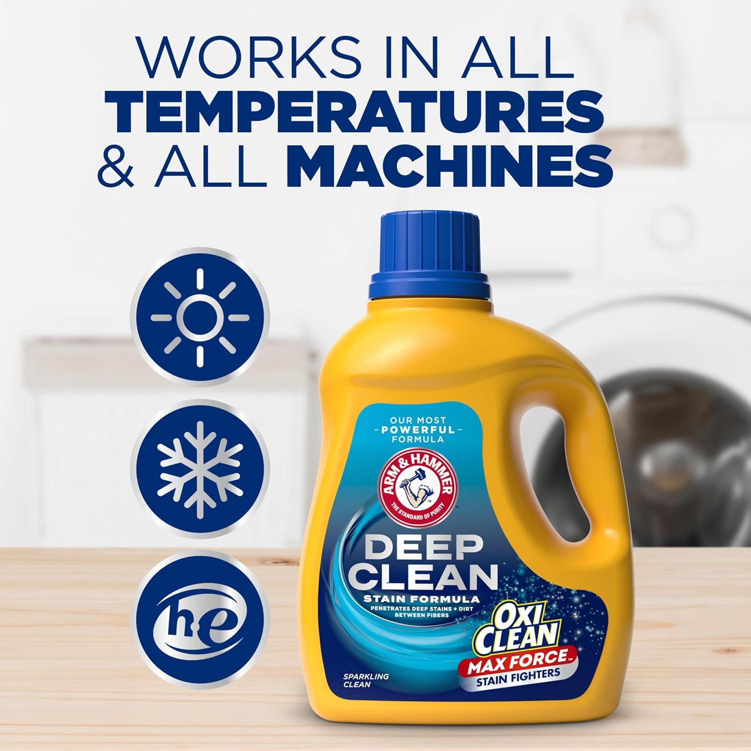 image:imageARM amp HAMMER Plus OxiClean Max Force Deep Clean Stain Formula Liquid Laundry Detergent Sparkling Clean Scent 75 Fl Oz 50 LoadsSparkling Clean