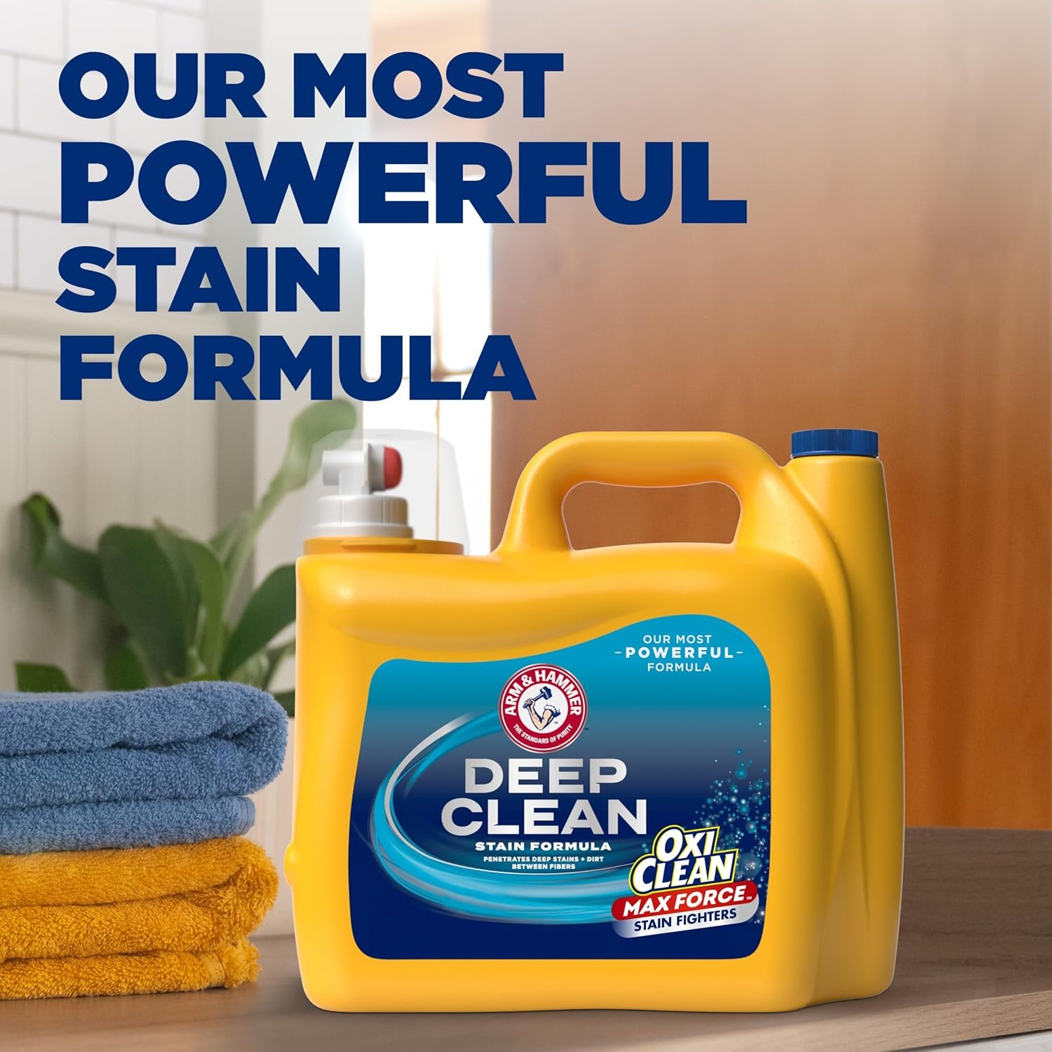 image:imageARM amp HAMMER Plus OxiClean Max Force Deep Clean Stain Formula Liquid Laundry Detergent Sparkling Clean Scent 75 Fl Oz 50 LoadsSparkling Clean