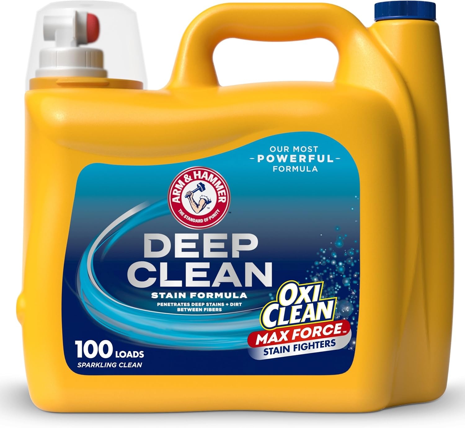 image:imageARM amp HAMMER Plus OxiClean Max Force Deep Clean Stain Formula Liquid Laundry Detergent Sparkling Clean Scent 75 Fl Oz 50 LoadsSparkling Clean