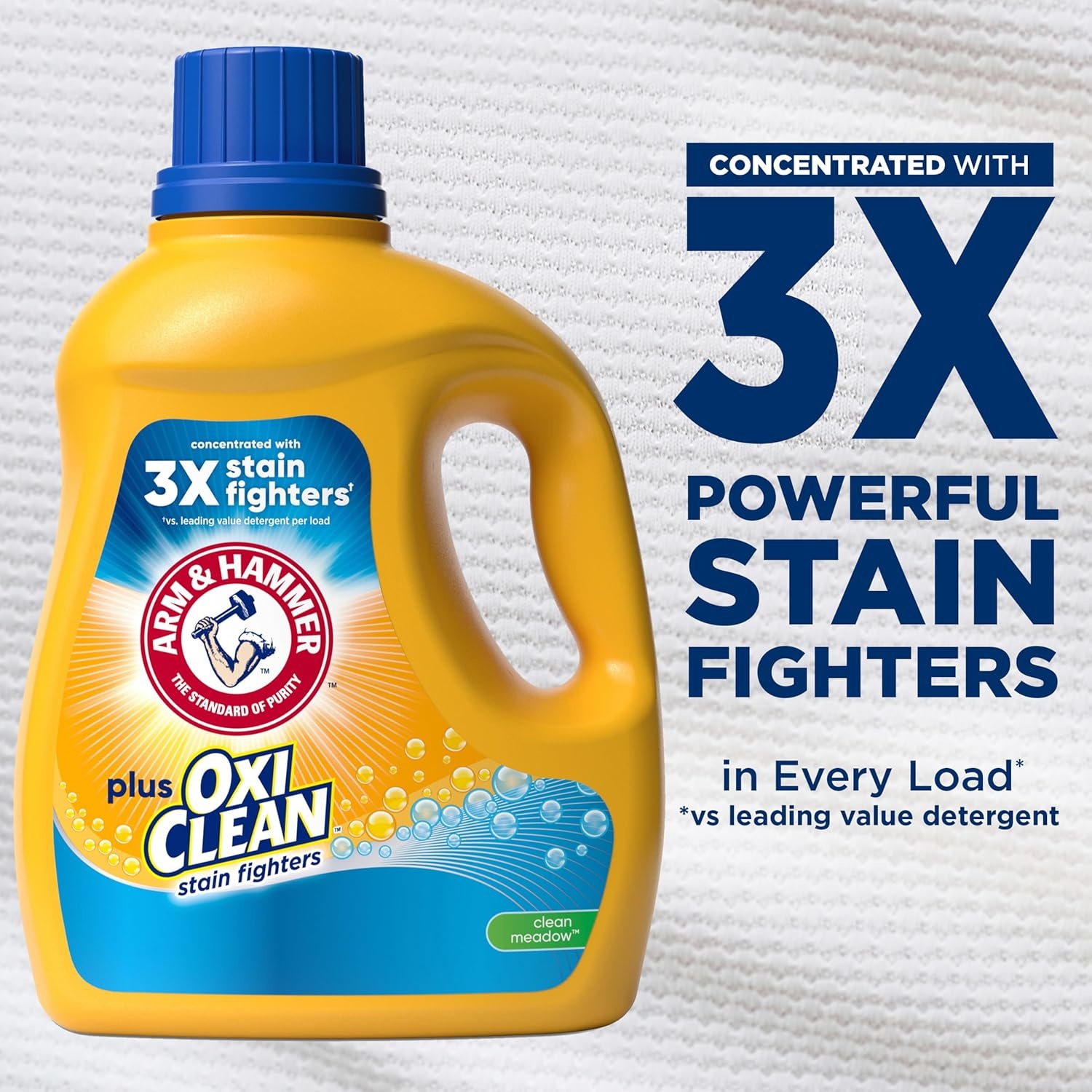 image:imageARM amp HAMMER Plus OxiClean Ultra Stain Fighters Liquid Laundry Detergent Stain Remover for Clothes Fresh Scent 74 Loads 962 Fl OzClean Meadow