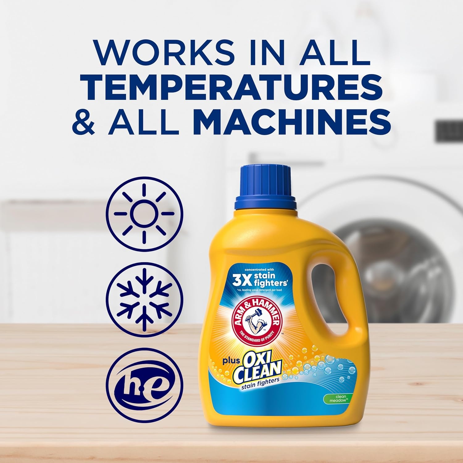 image:imageARM amp HAMMER Plus OxiClean Ultra Stain Fighters Liquid Laundry Detergent Stain Remover for Clothes Fresh Scent 74 Loads 962 Fl OzClean Meadow