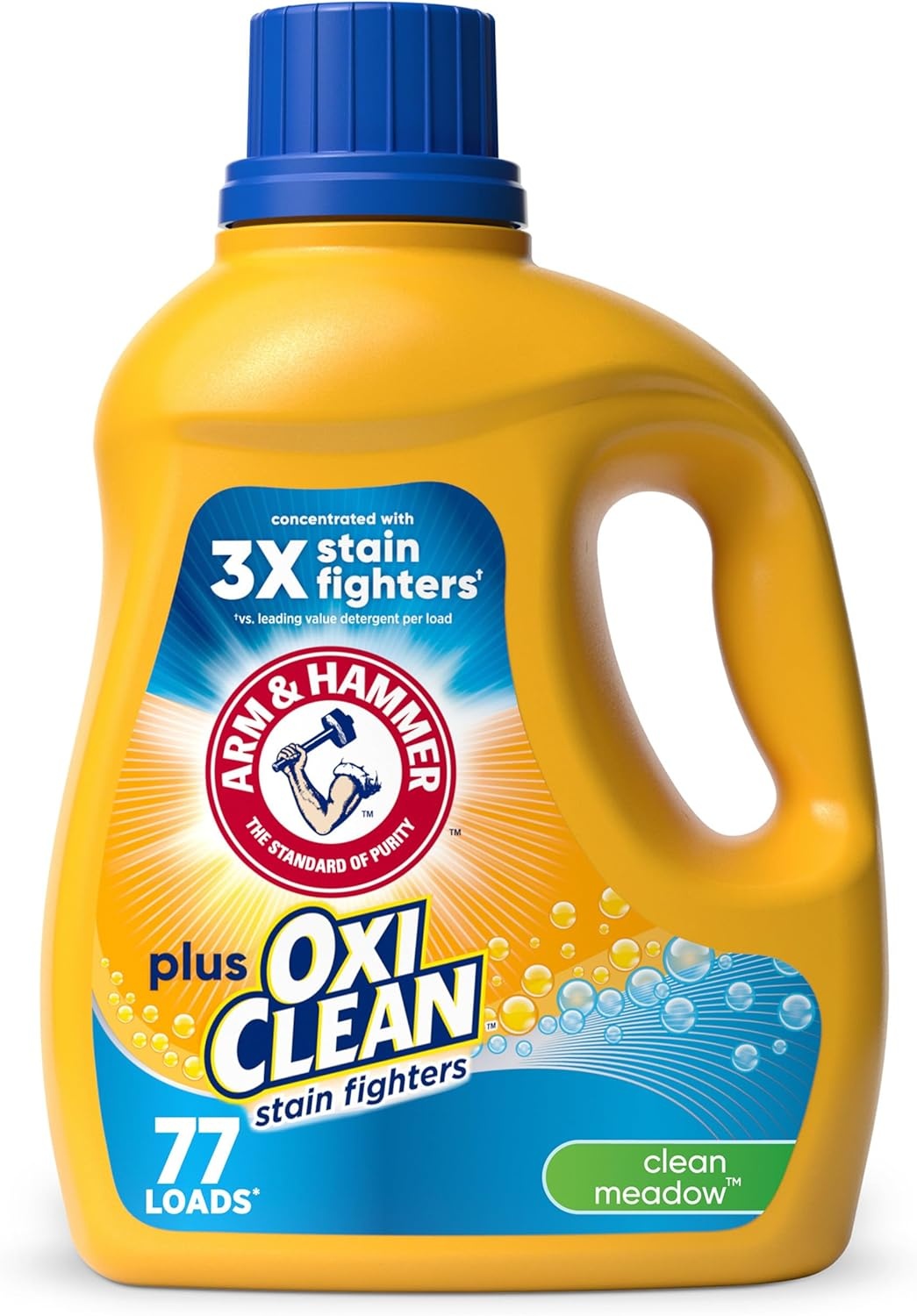 image:imageARM amp HAMMER Plus OxiClean Ultra Stain Fighters Liquid Laundry Detergent Stain Remover for Clothes Fresh Scent 74 Loads 962 Fl OzClean Meadow