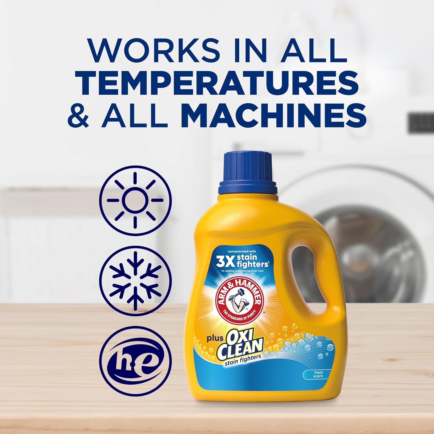 image:imageARM amp HAMMER Plus OxiClean Ultra Stain Fighters Liquid Laundry Detergent Stain Remover for Clothes Fresh Scent 74 Loads 962 Fl OzFresh Scent