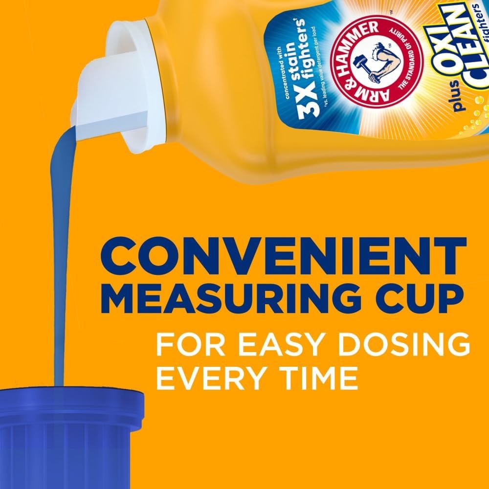 image:imageARM amp HAMMER Plus OxiClean Ultra Stain Fighters Liquid Laundry Detergent Stain Remover for Clothes Fresh Scent 74 Loads 962 Fl OzFresh Scent