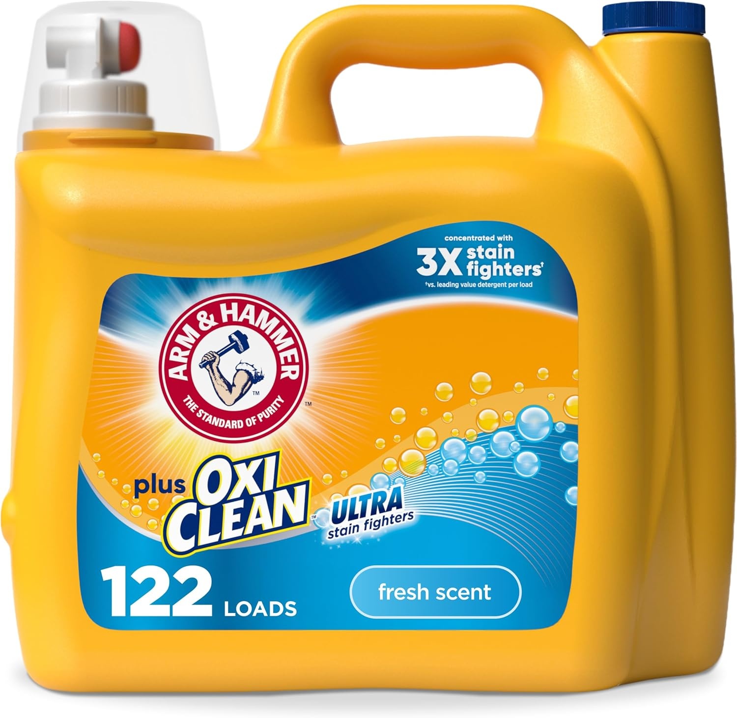image:imageARM amp HAMMER Plus OxiClean Ultra Stain Fighters Liquid Laundry Detergent Stain Remover for Clothes Fresh Scent 74 Loads 962 Fl OzFresh Scent