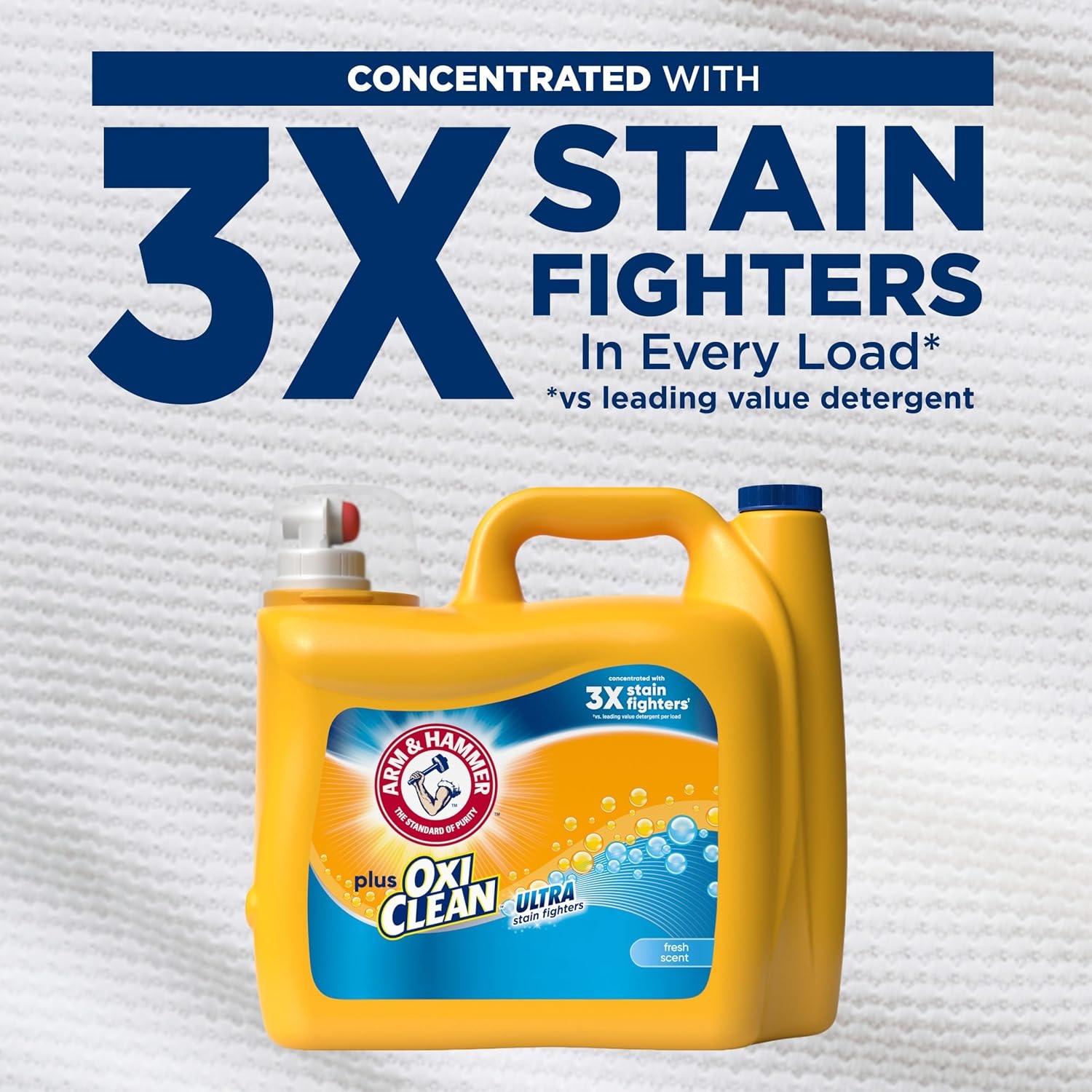 image:imageARM amp HAMMER Plus OxiClean Ultra Stain Fighters Liquid Laundry Detergent Stain Remover for Clothes Fresh Scent 74 Loads 962 Fl OzFresh Scent
