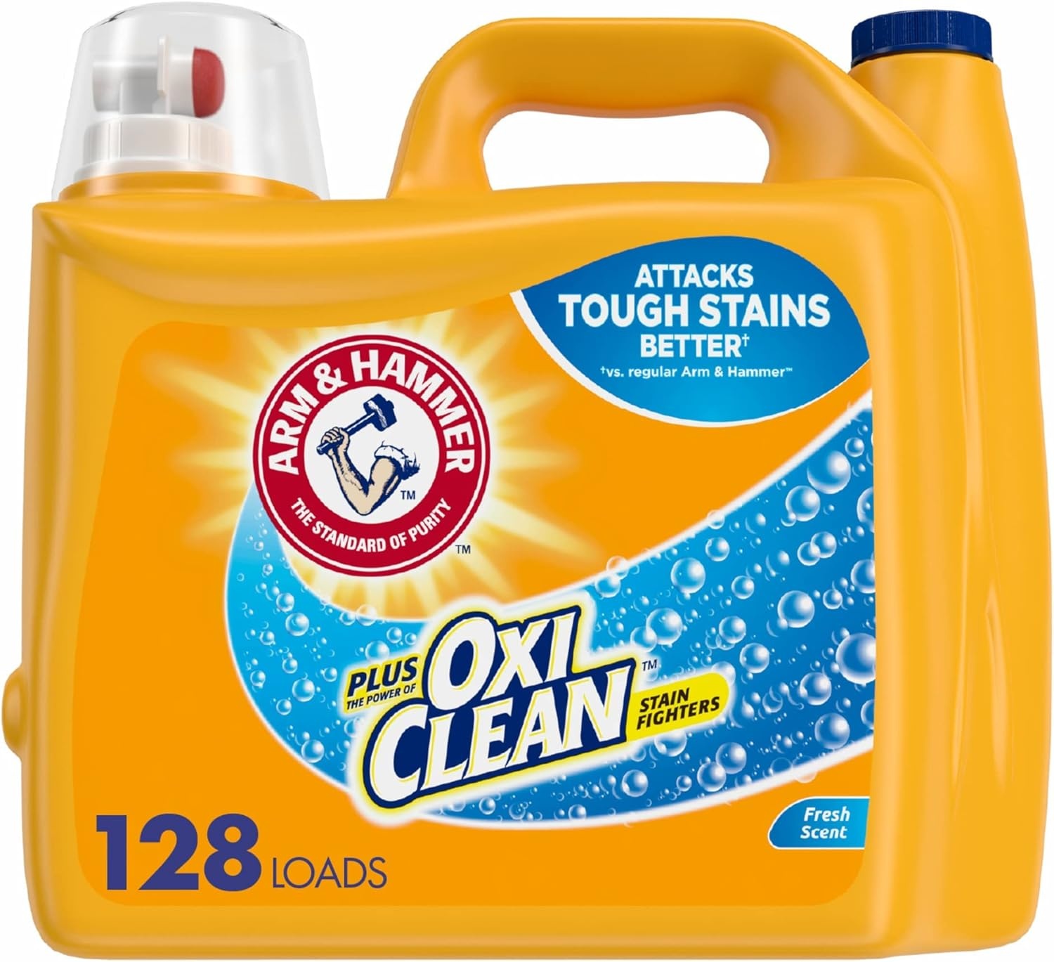 image:imageARM amp HAMMER Plus OxiClean Ultra Stain Fighters Liquid Laundry Detergent Stain Remover for Clothes Fresh Scent 74 Loads 962 Fl OzFresh Scent