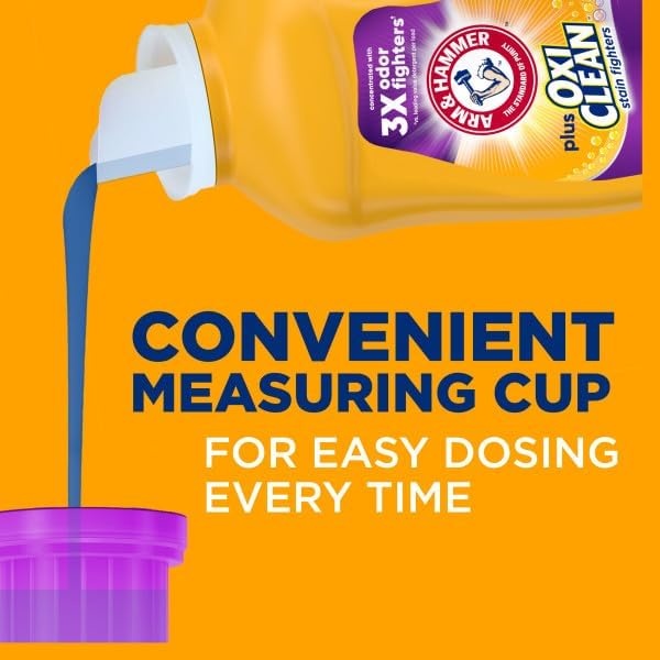 image:imageARM amp HAMMER Plus OxiClean with Odor Blasters Liquid Laundry Detergent Laundry Odor Remover Attacks Stains Fresh Burst Scent 74 Loads 962 Fl Oz