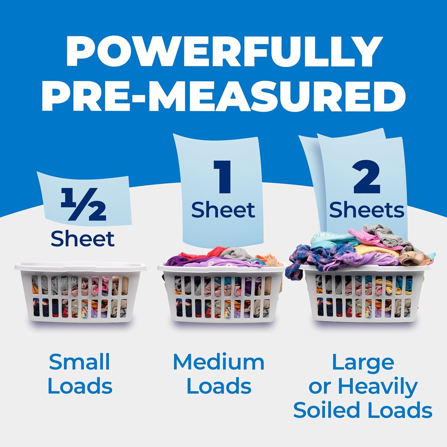 image:imageARM amp HAMMER Power Sheets Laundry Detergent Fresh Breeze Scent No Mess Lightweight and TravelFriendly 35 Count Up to 70 Small LoadsSpring Rain