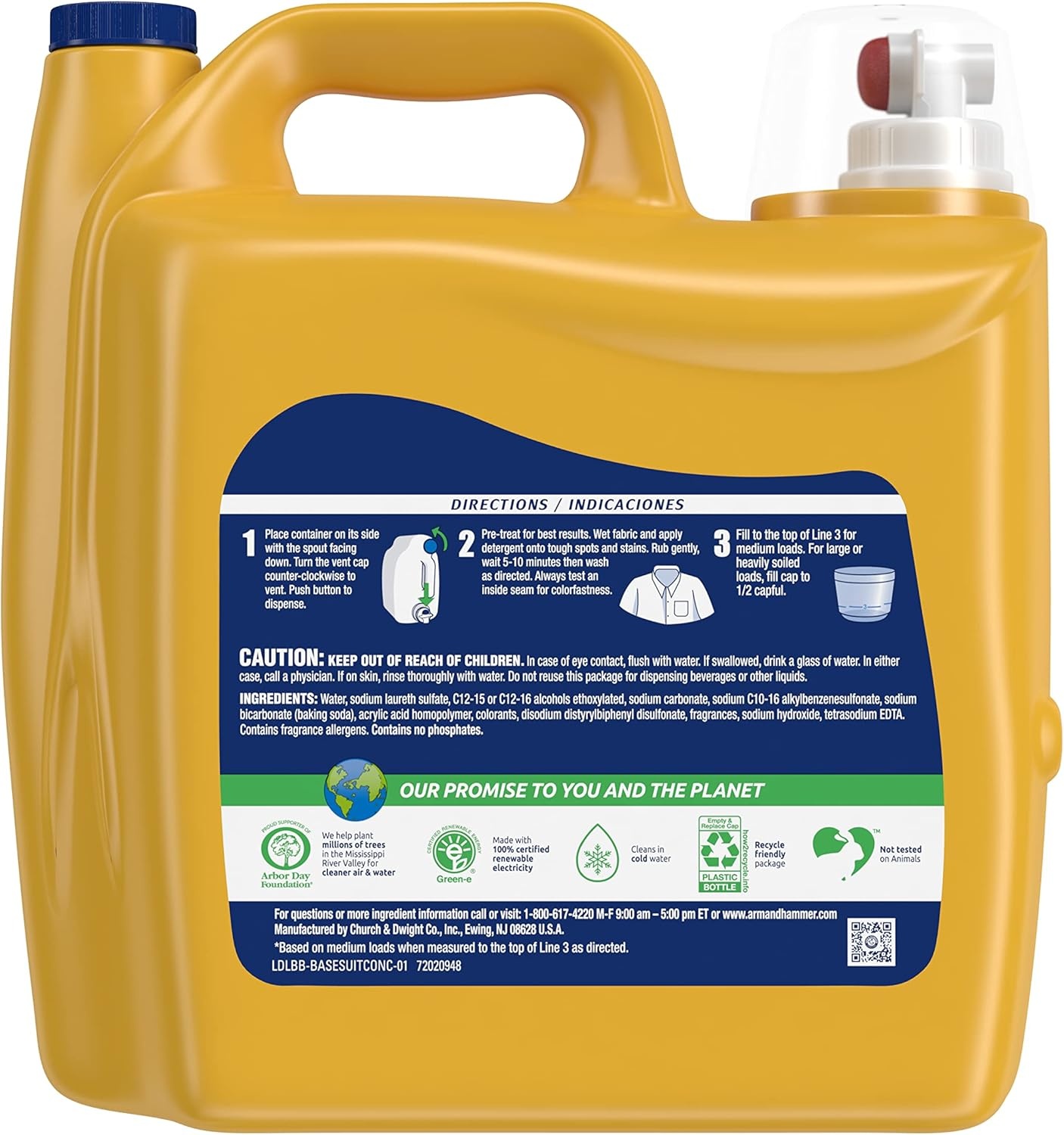 image:imageARM amp HAMMER Sensitive Skin Free amp Clear 140 Loads Liquid Laundry Detergent 140 Fl ozClean Burst