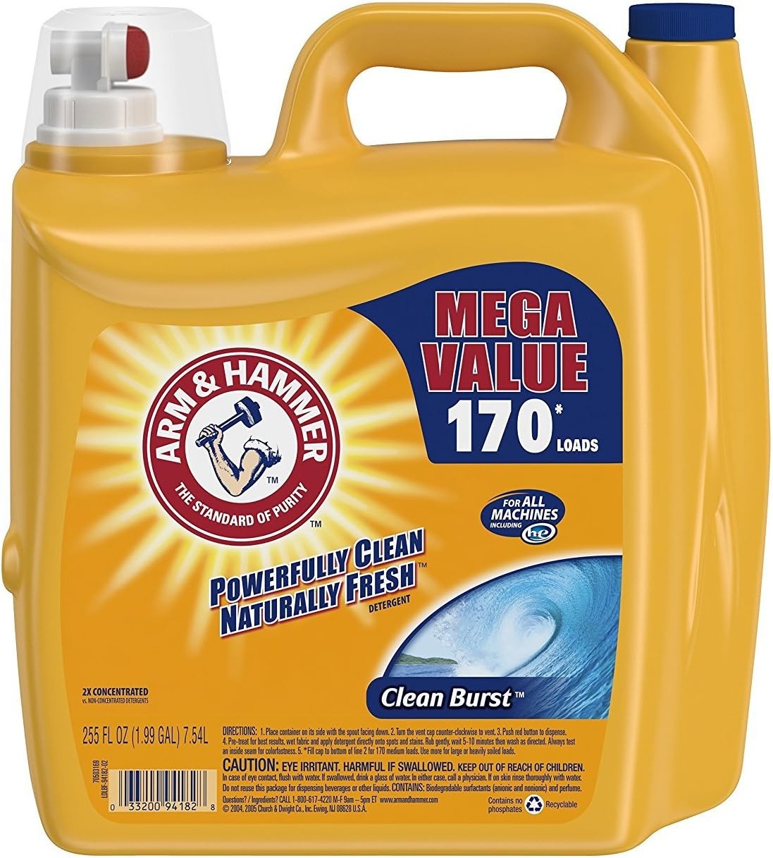 image:imageARM amp HAMMER Sensitive Skin Free amp Clear 140 Loads Liquid Laundry Detergent 140 Fl ozClean Burst