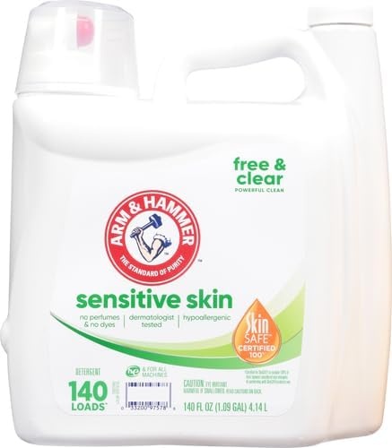 image:imageARM amp HAMMER Sensitive Skin Free amp Clear 140 Loads Liquid Laundry Detergent 140 Fl ozFragrance Free