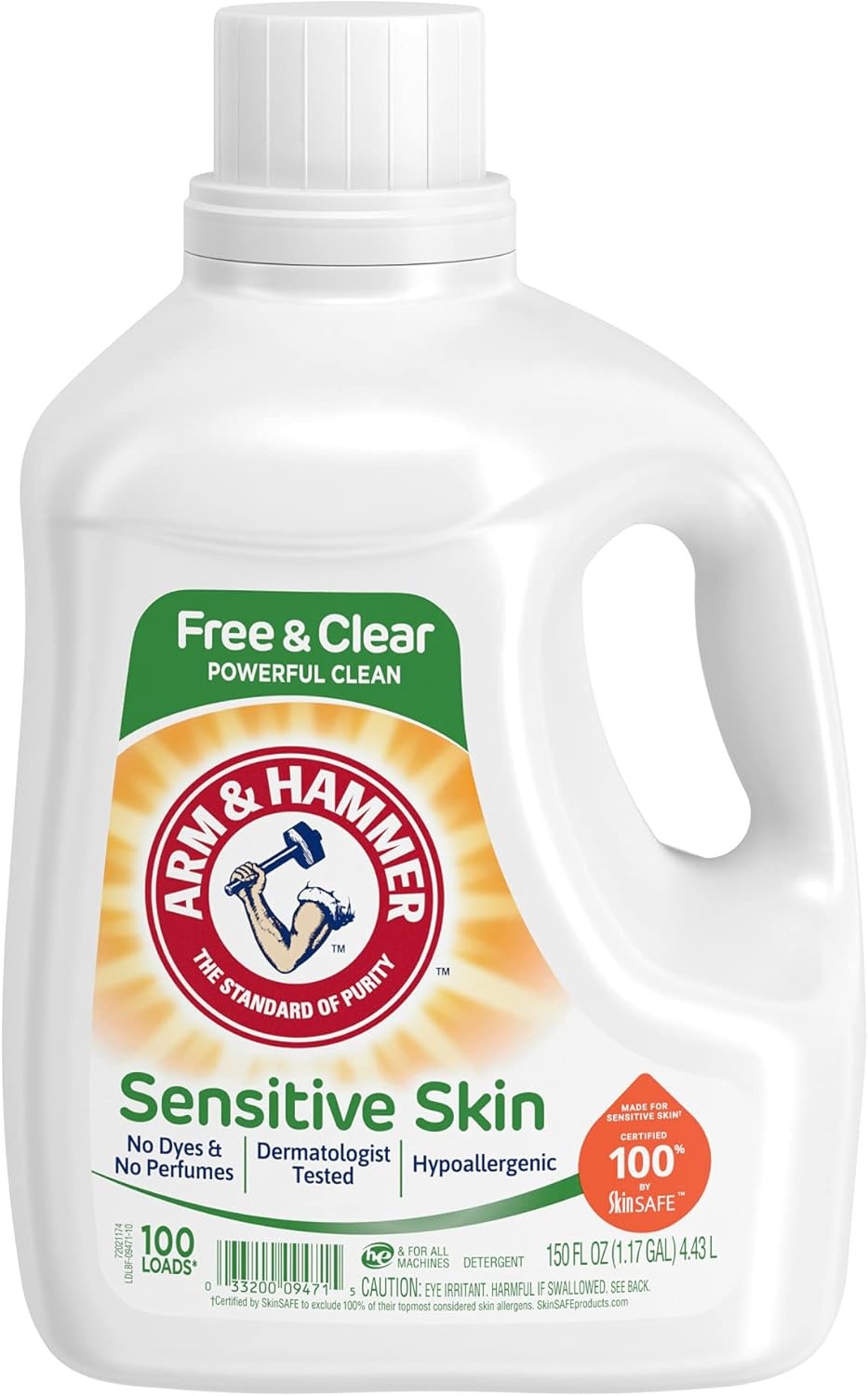 image:imageARM amp HAMMER Sensitive Skin Free amp Clear 140 Loads Liquid Laundry Detergent 140 Fl ozFragrance Free