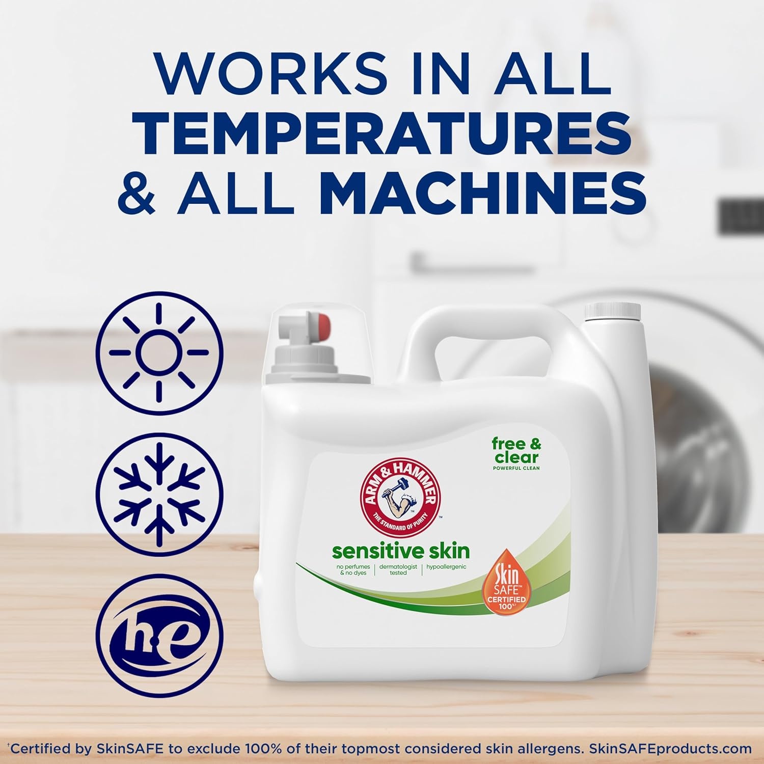 image:imageARM amp HAMMER Sensitive Skin Free amp Clear 140 Loads Liquid Laundry Detergent 140 Fl ozFragrance Free