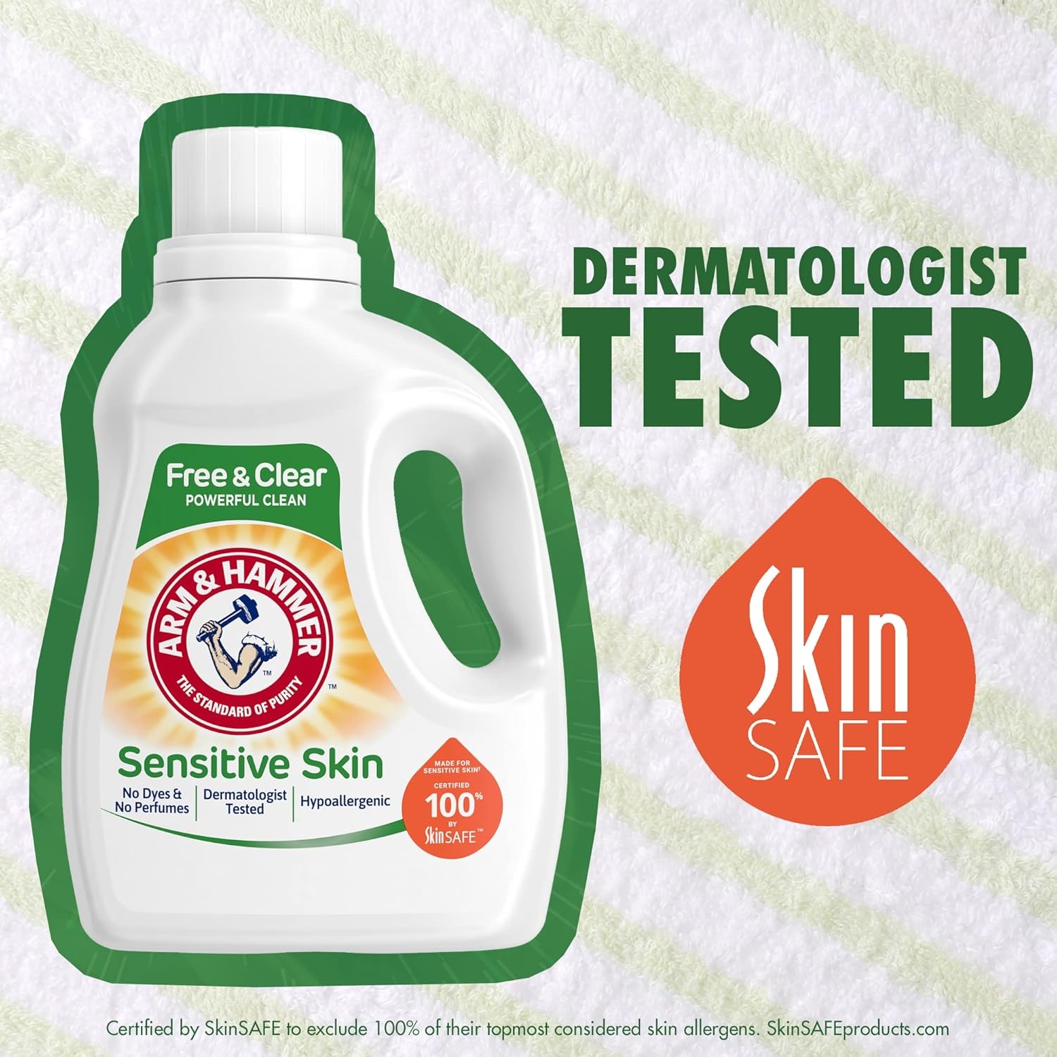 image:imageARM amp HAMMER Sensitive Skin Free amp Clear 140 Loads Liquid Laundry Detergent 140 Fl ozFragrance Free