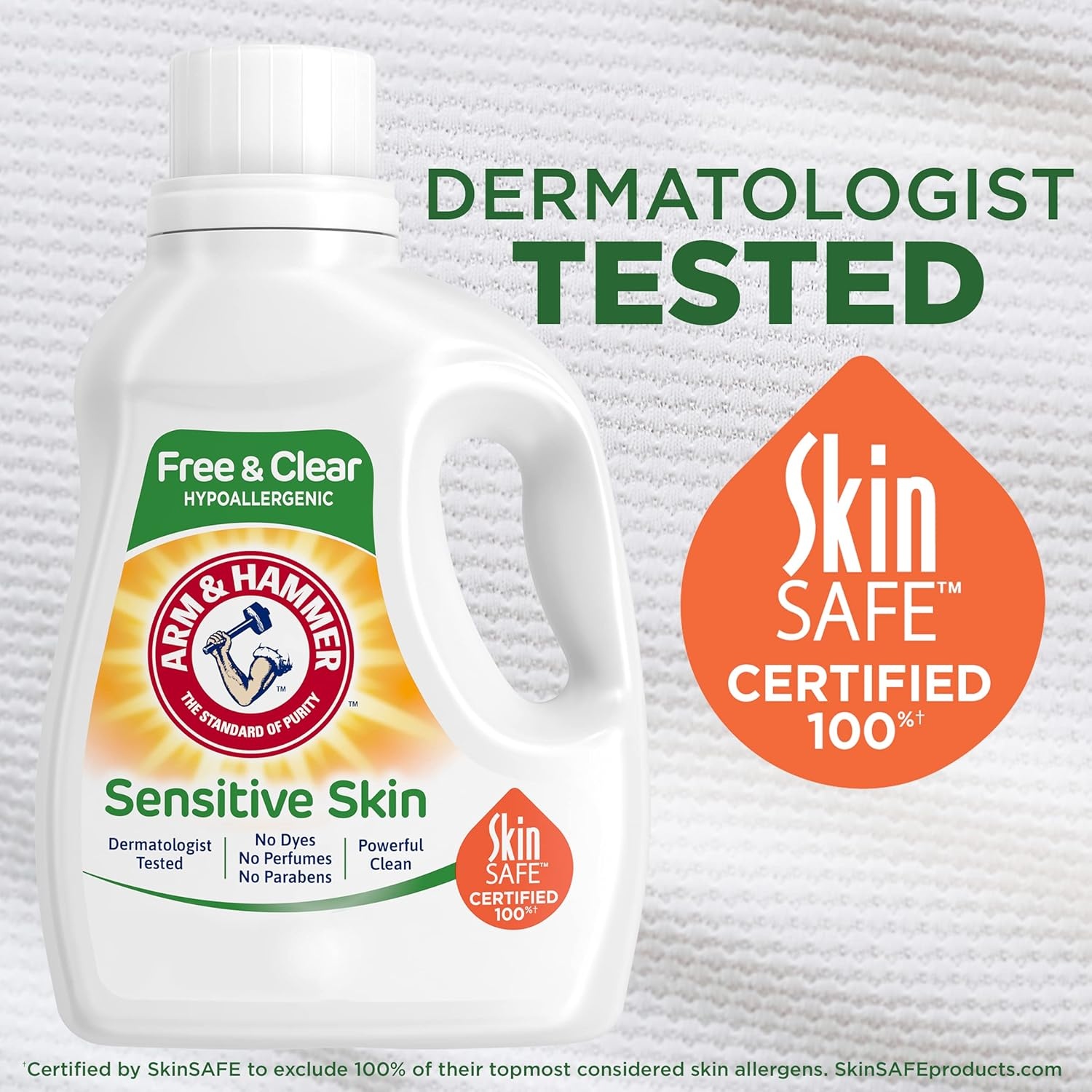 image:imageARM amp HAMMER Sensitive Skin Free amp Clear 140 Loads Liquid Laundry Detergent 140 Fl ozFragrance Free