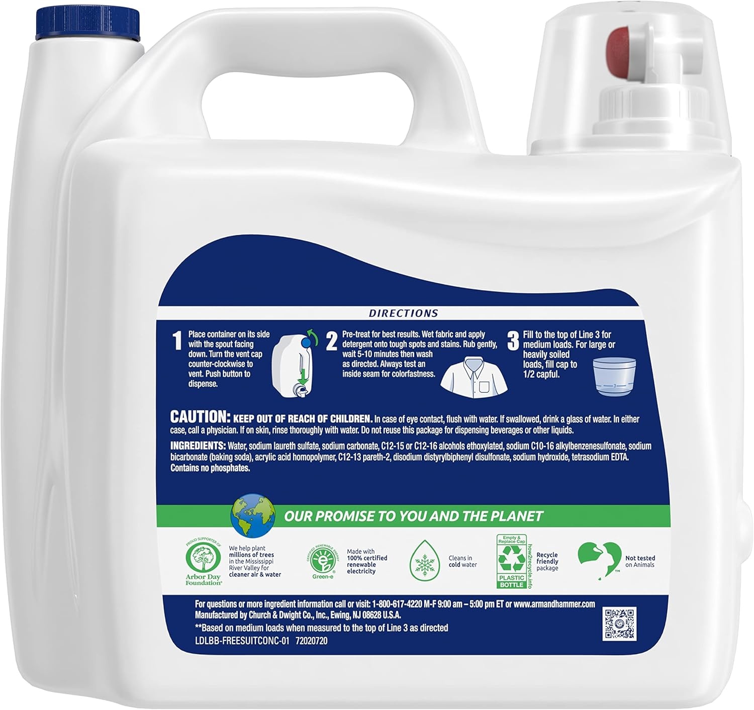 image:imageARM amp HAMMER Sensitive Skin Free amp Clear 140 Loads Liquid Laundry Detergent 140 Fl ozFragrance Free