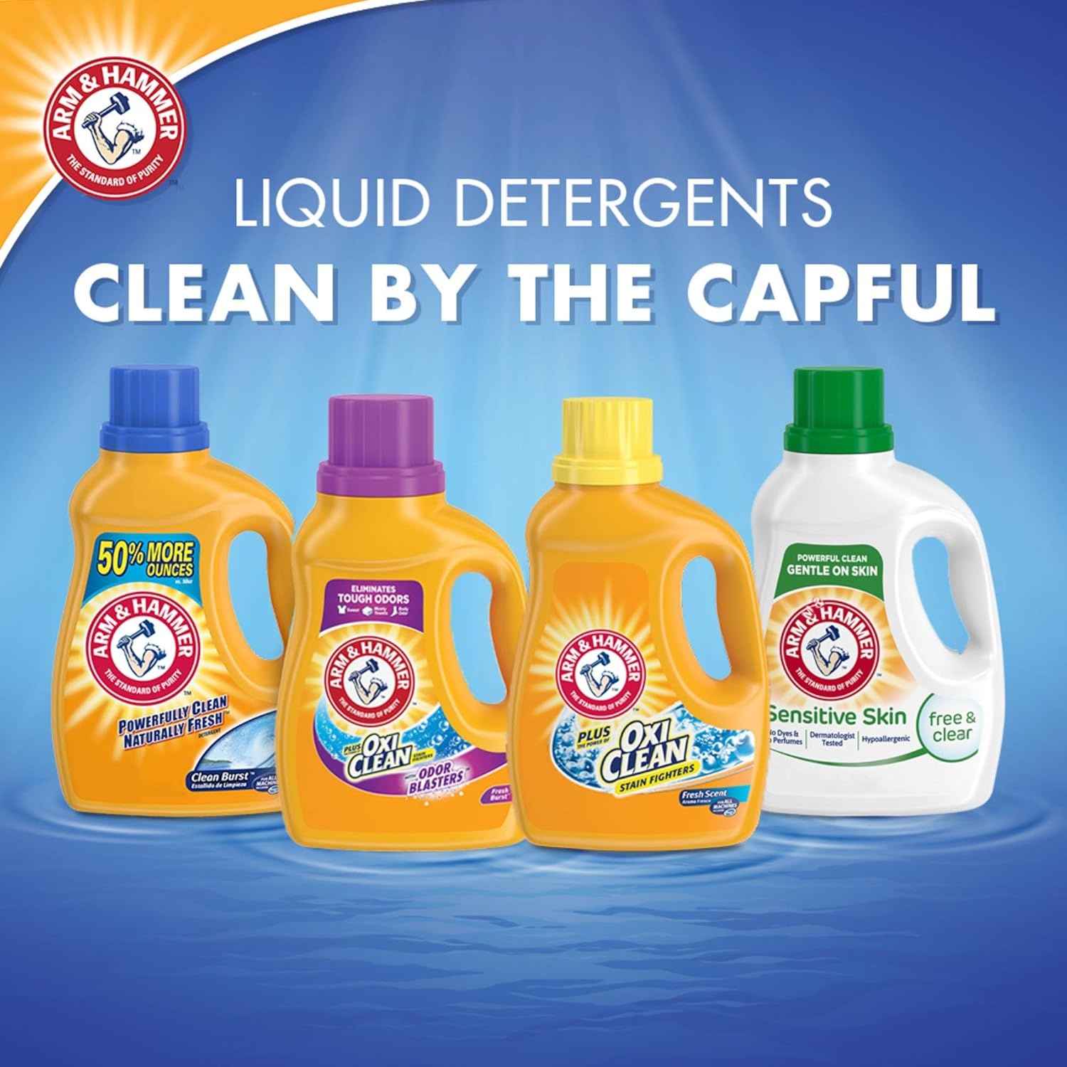 image:imageARM amp HAMMER Sensitive Skin Free amp Clear 140 Loads Liquid Laundry Detergent 140 Fl ozFragrance Free