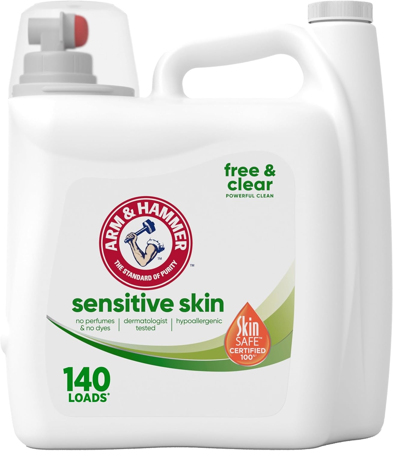 image:imageARM amp HAMMER Sensitive Skin Free amp Clear 140 Loads Liquid Laundry Detergent 140 Fl ozFragrance Free