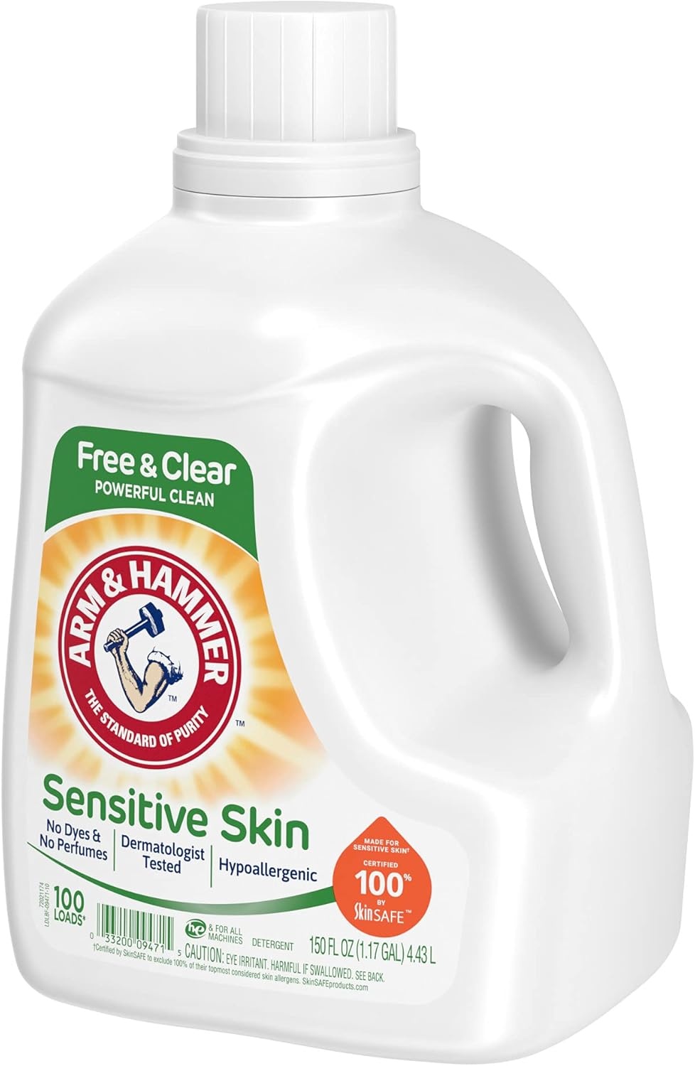 image:imageARM amp HAMMER Sensitive Skin Free amp Clear 140 Loads Liquid Laundry Detergent 140 Fl ozFragrance Free
