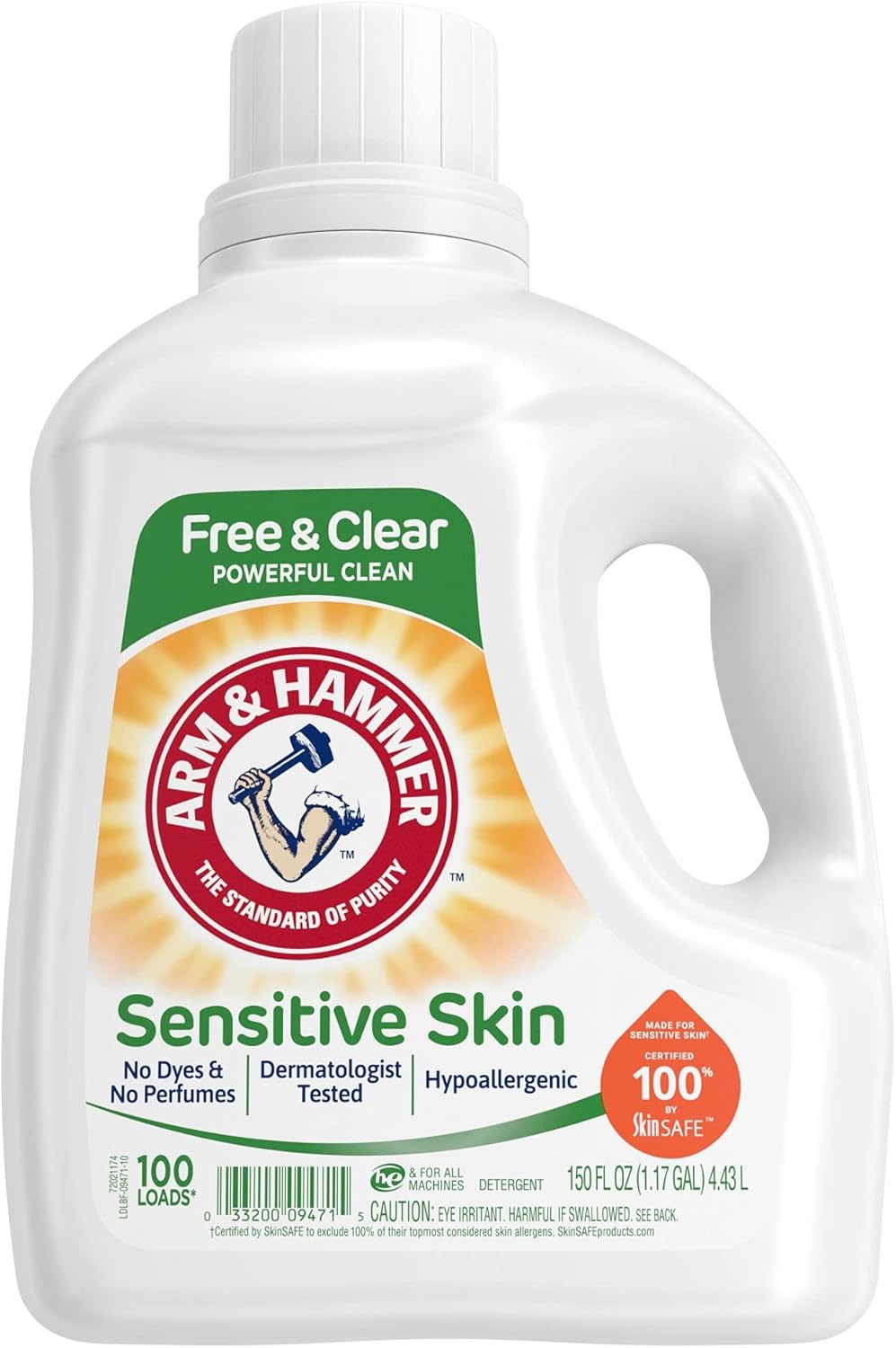image:imageARM amp HAMMER Sensitive Skin Free amp Clear 140 Loads Liquid Laundry Detergent 140 Fl ozFragrance Free