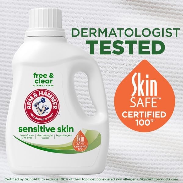image:imageARM amp HAMMER Sensitive Skin Free amp Clear 140 Loads Liquid Laundry Detergent 140 Fl ozFragrance Free