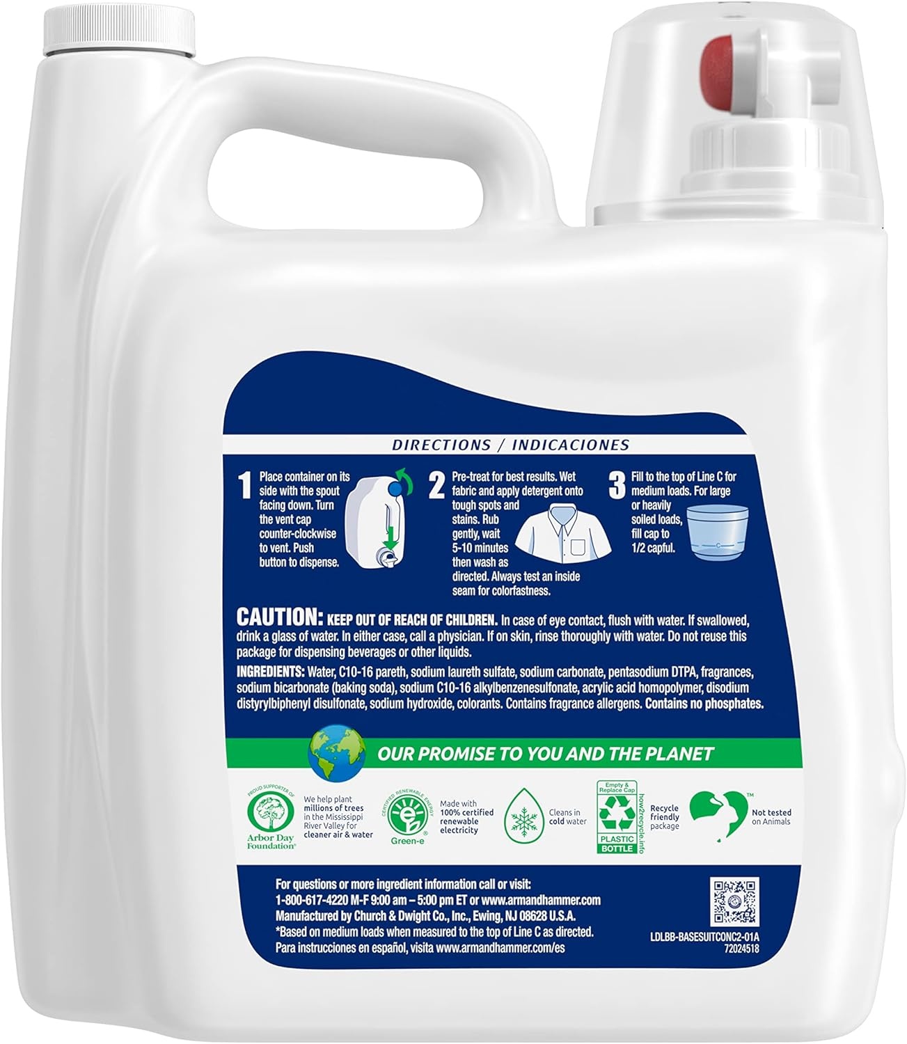 image:imageARM amp HAMMER Sensitive Skin Free amp Clear 140 Loads Liquid Laundry Detergent 140 Fl ozFragrance Free
