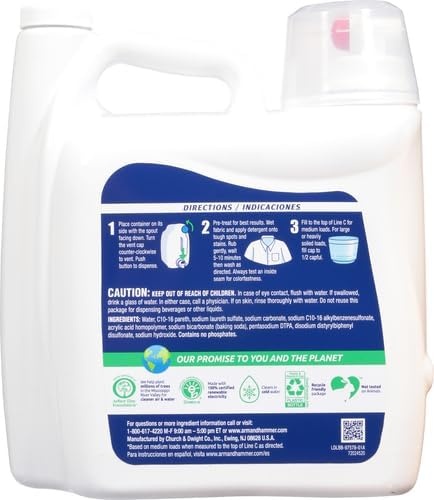 image:imageARM amp HAMMER Sensitive Skin Free amp Clear 140 Loads Liquid Laundry Detergent 140 Fl ozFragrance Free
