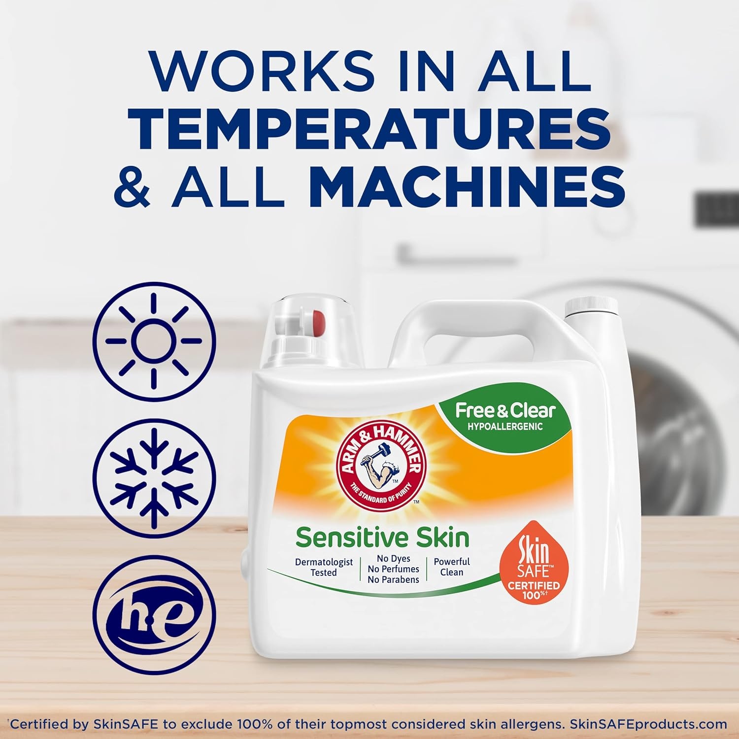 image:imageARM amp HAMMER Sensitive Skin Free amp Clear 140 Loads Liquid Laundry Detergent 140 Fl ozFragrance Free