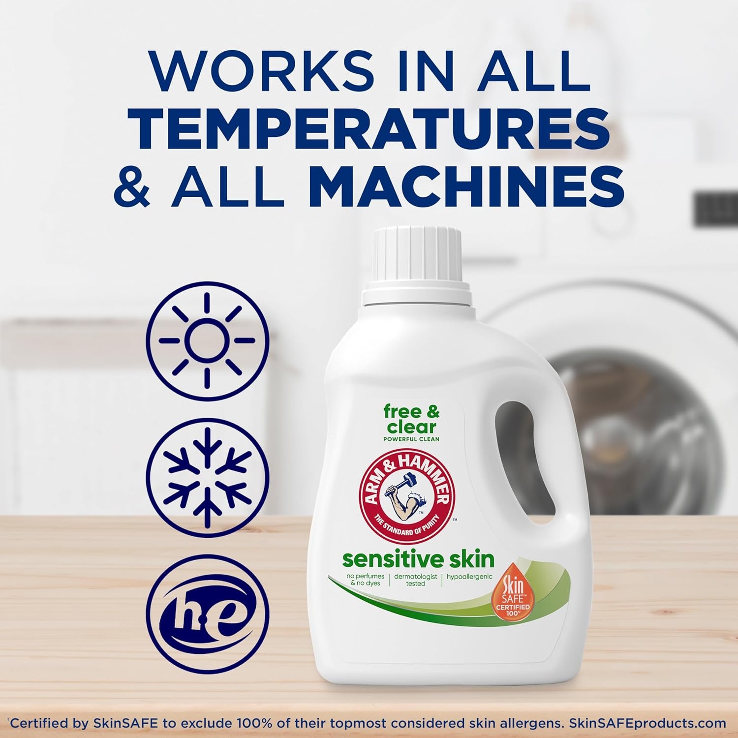 image:imageARM amp HAMMER Sensitive Skin Free amp Clear 140 Loads Liquid Laundry Detergent 140 Fl ozFragrance Free