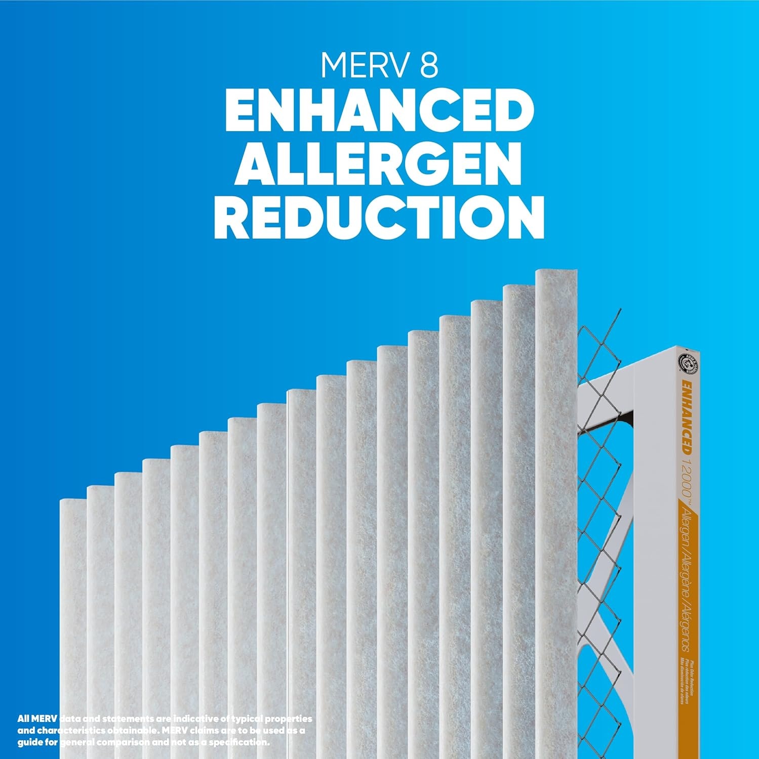 image:imageArm amp Hammer 20x30x1 Air Filter 4Pack Merv 8 Enhanced Allergen Pet Fresh Odor Reduction Contains Pure Baking Soda HVAC AC Furnace Made in USA Actual Size 1975 x 2975 x 07512x12x1