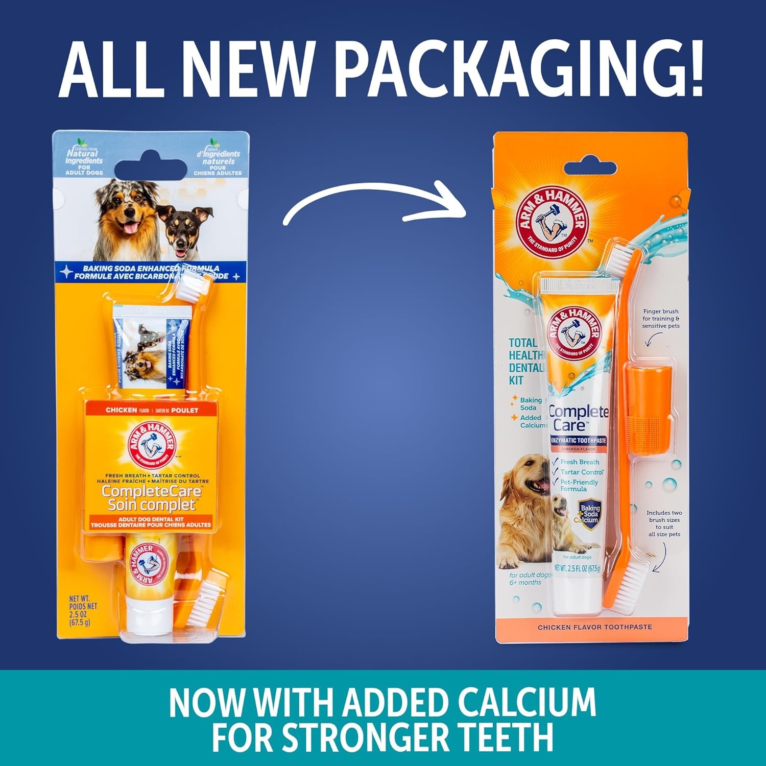 image:imageArm amp Hammer Complete Care Dog Dental Kit Enzymatic Toothpaste 25 OZ Chicken Flavor Toothbrush Finger Brush Tartar Baking Soda FormulaDog Chicken