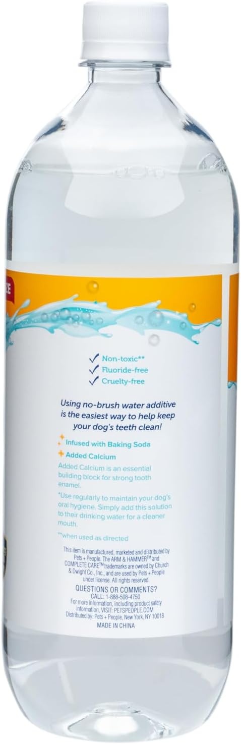 image:imageArm amp Hammer Complete Care Dog Dental Water Additive Odorless Flavorless Daily Oral Care Solution with Baking Soda and Calcium for Plaque Tartar and Fresh Breath 16 Fl OzDental Rinse
