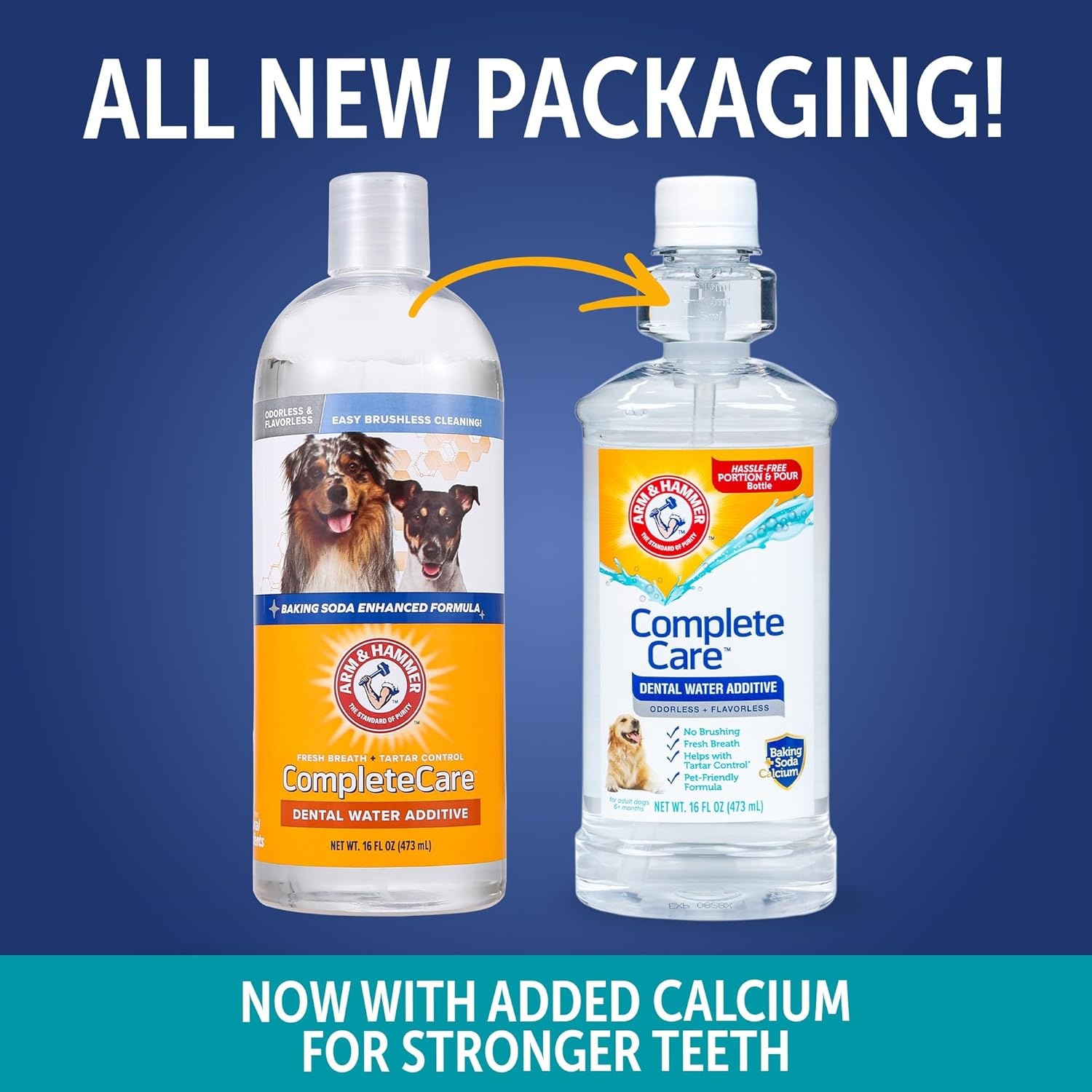 image:imageArm amp Hammer Complete Care Dog Dental Water Additive Odorless Flavorless Daily Oral Care Solution with Baking Soda and Calcium for Plaque Tartar and Fresh Breath 16 Fl OzDental Rinse w Self Measure