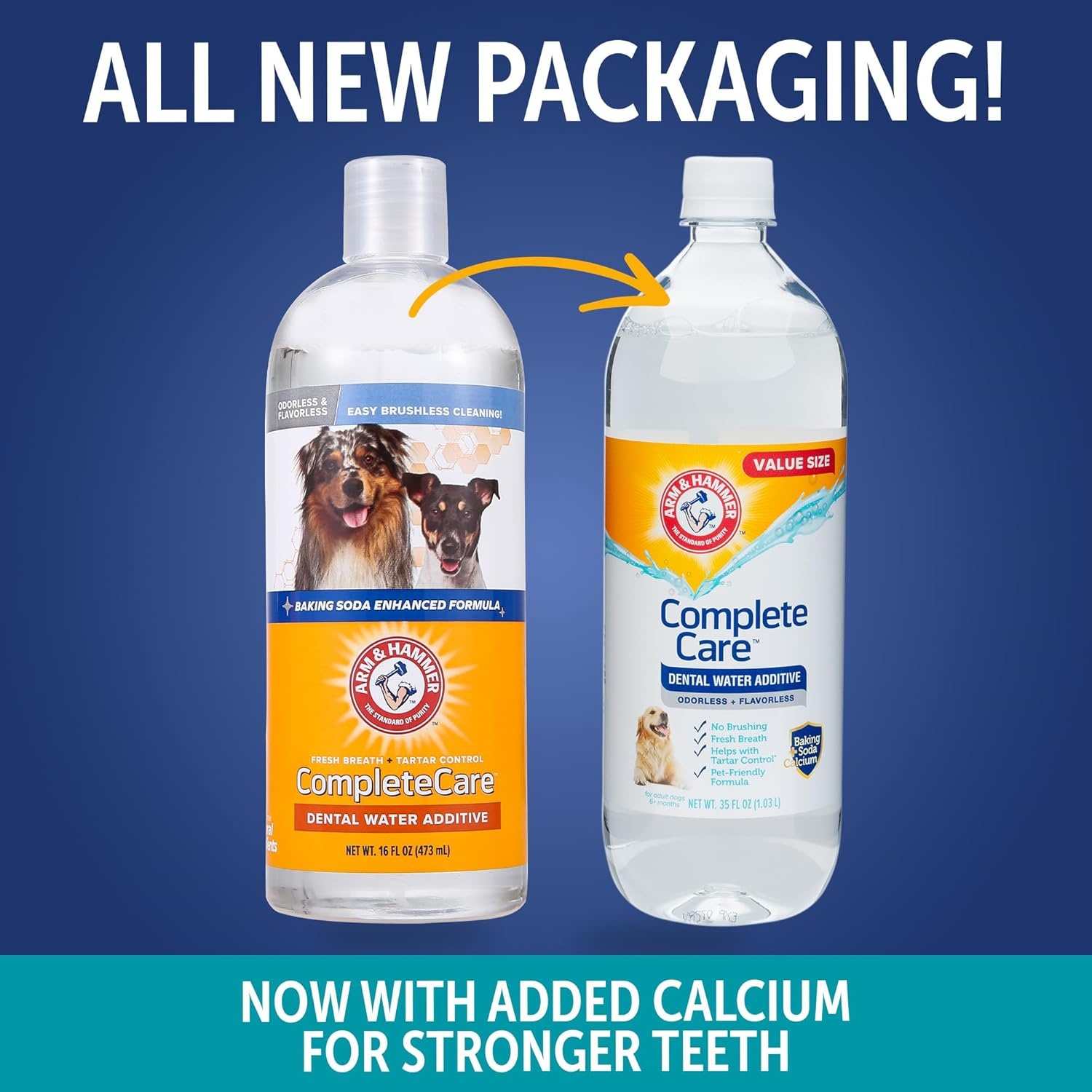 image:imageArm amp Hammer Complete Care Dog Dental Water Additive Odorless Flavorless Daily Oral Care Solution with Baking Soda and Calcium for Plaque Tartar and Fresh Breath 16 Fl OzDental Rinse