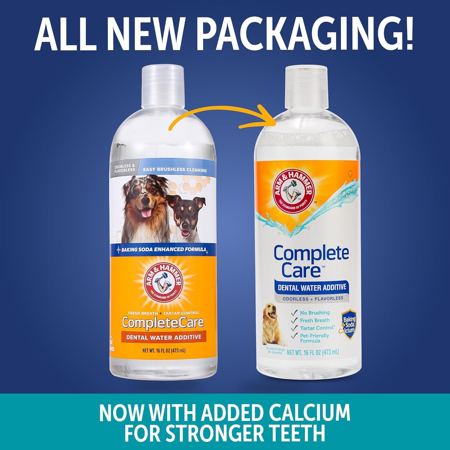 image:imageArm amp Hammer Complete Care Dog Dental Water Additive Odorless Flavorless Daily Oral Care Solution with Baking Soda and Calcium for Plaque Tartar and Fresh Breath 16 Fl OzDental Rinse