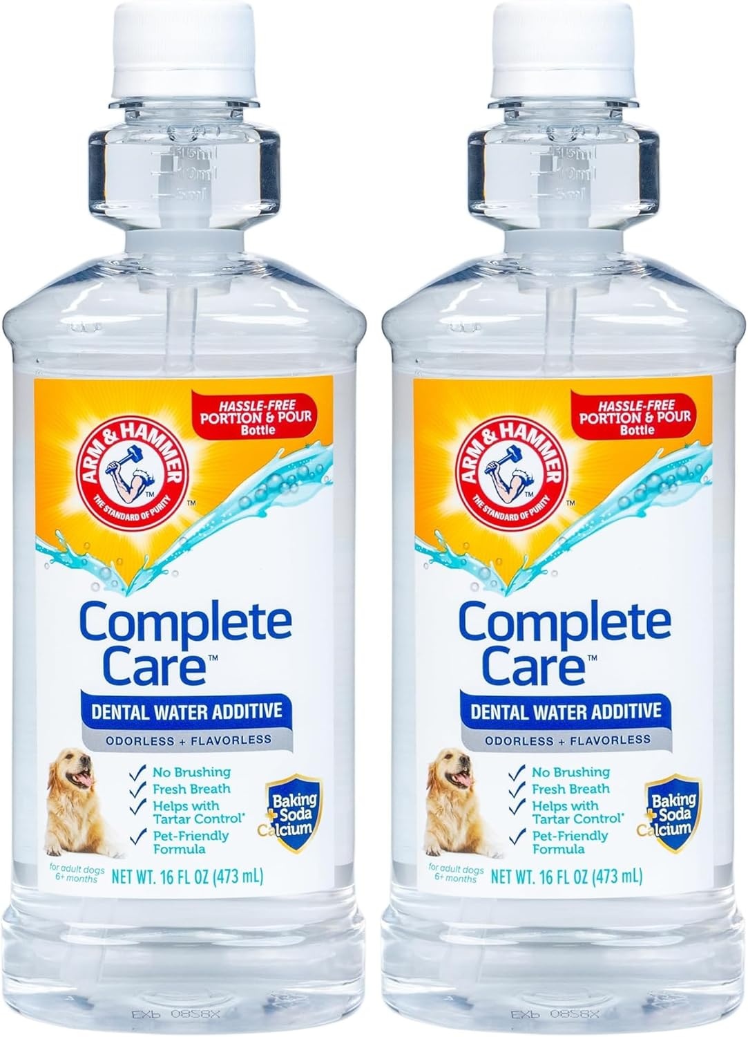 image:imageArm amp Hammer Complete Care Dog Dental Water Additive Odorless Flavorless Daily Oral Care Solution with Baking Soda and Calcium for Plaque Tartar and Fresh Breath 16 Fl OzDental Rinse w Self Measure