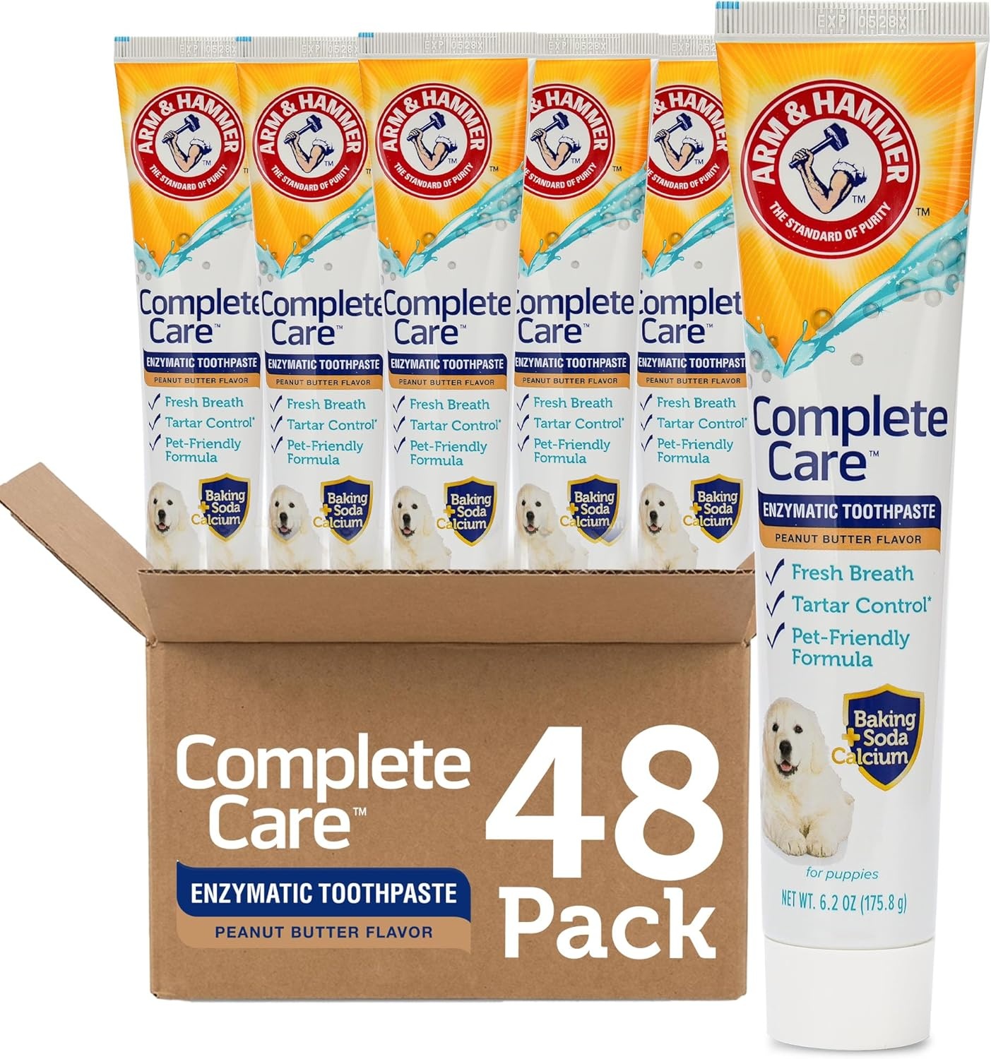 image:imageArm amp Hammer Complete Care Enzymatic Dog Toothpaste Peanut Butter Flavor Baking Soda and Calcium Enzymatic Tartar Control Formula NonToxic Fluoride Free 62 OzPeanut Butter